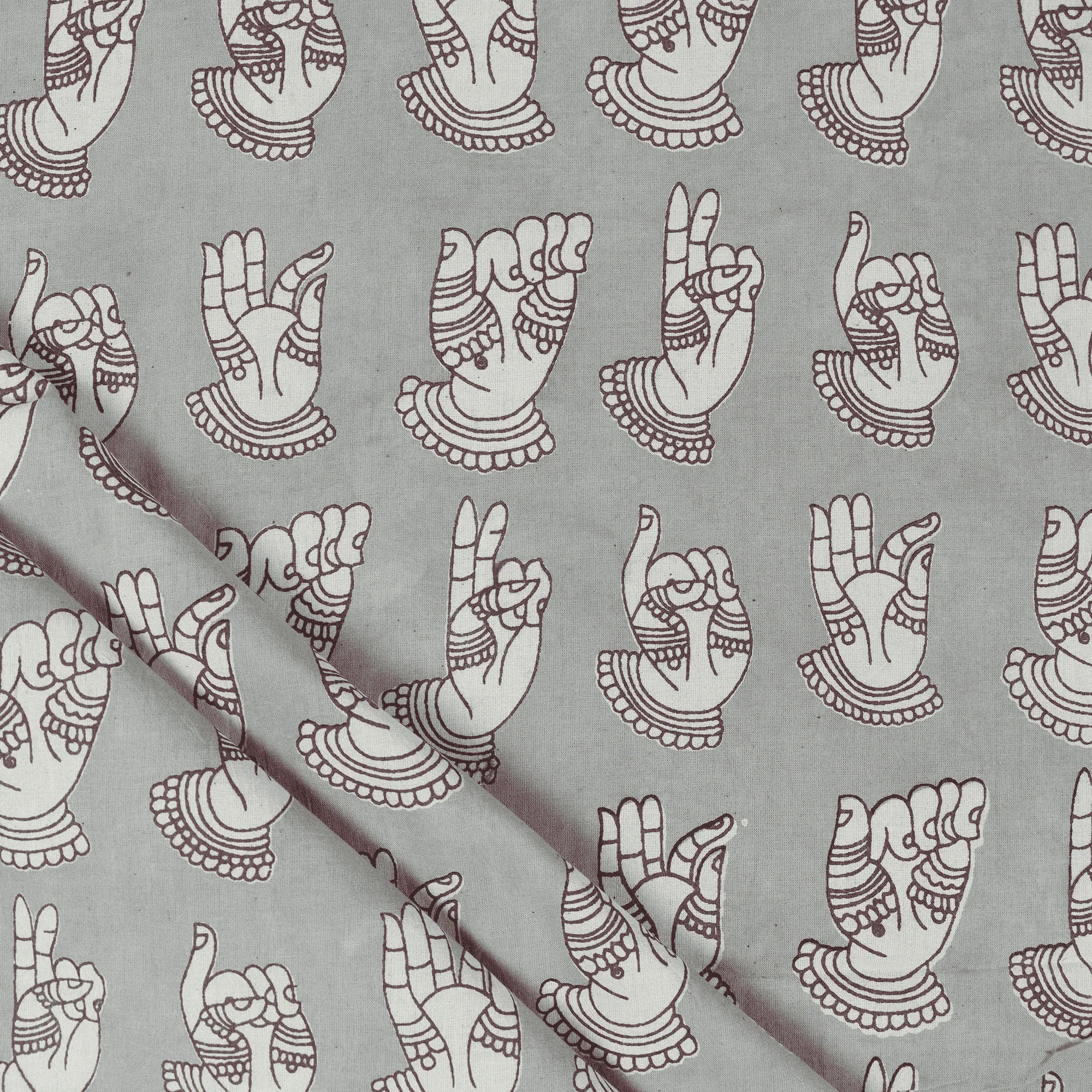 Handmade Indian Pure Cotton Natural Kashish Printed Fabric - Image 2
