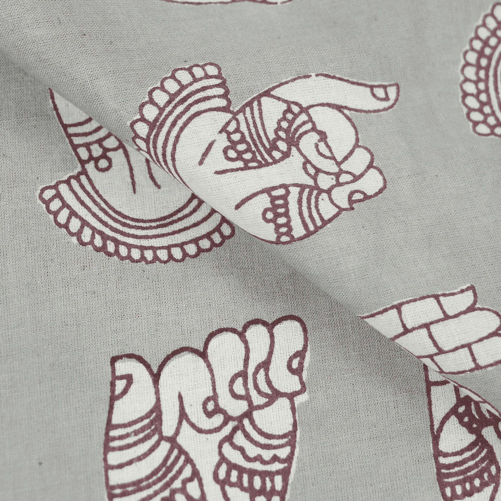 Handmade Indian Pure Cotton Natural Kashish Printed Fabric - Image 3