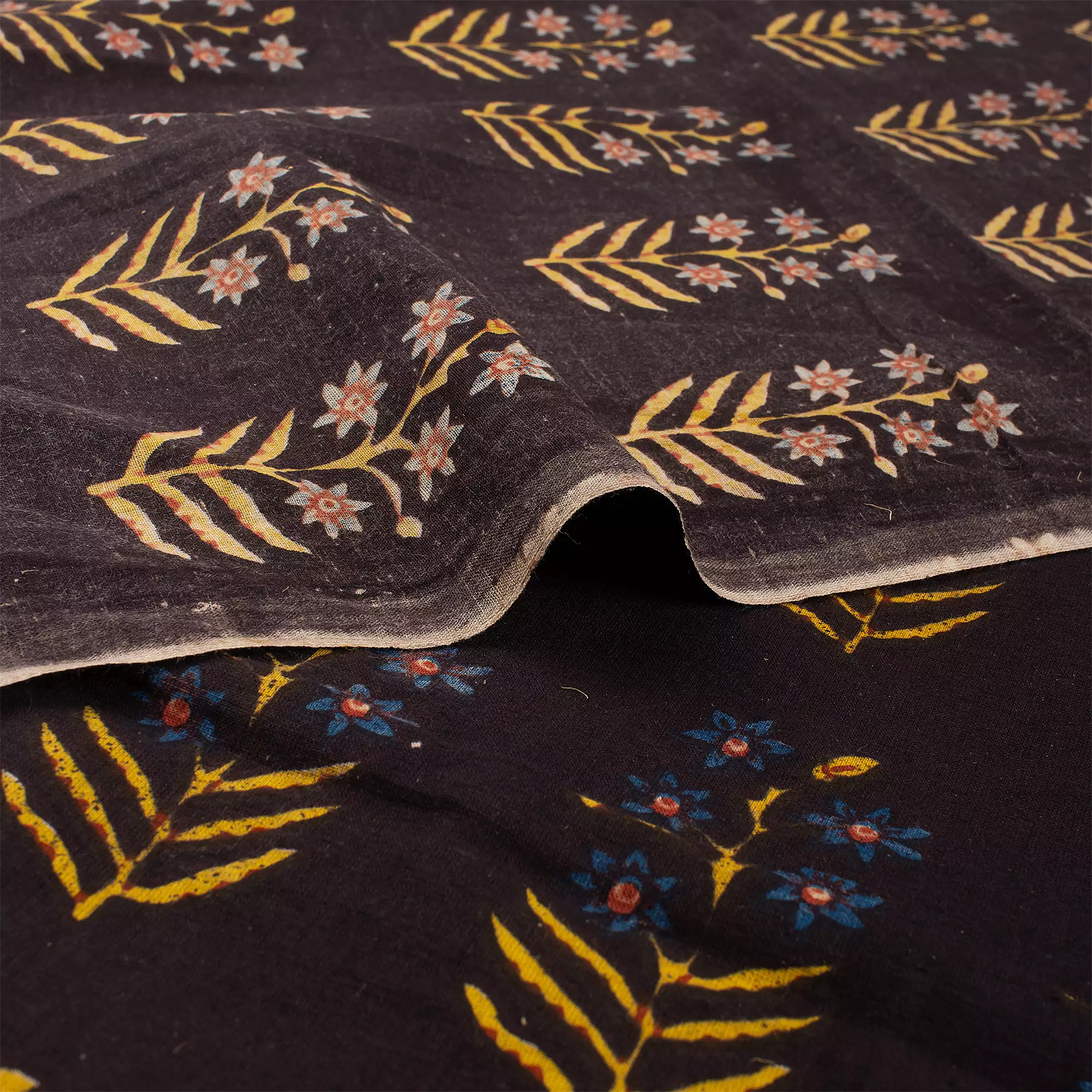 Multi Floral Printed Bagru Cotton Fabric - Image 2