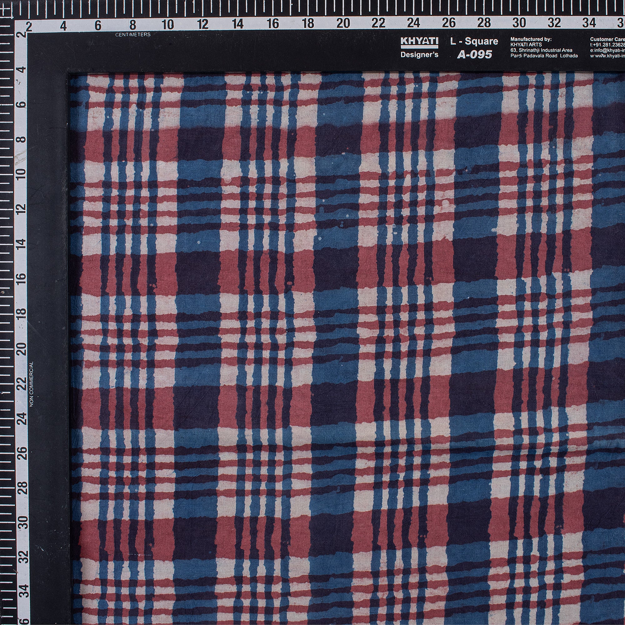 Multicolor Check Block Print Fabric for Dress - Image 3