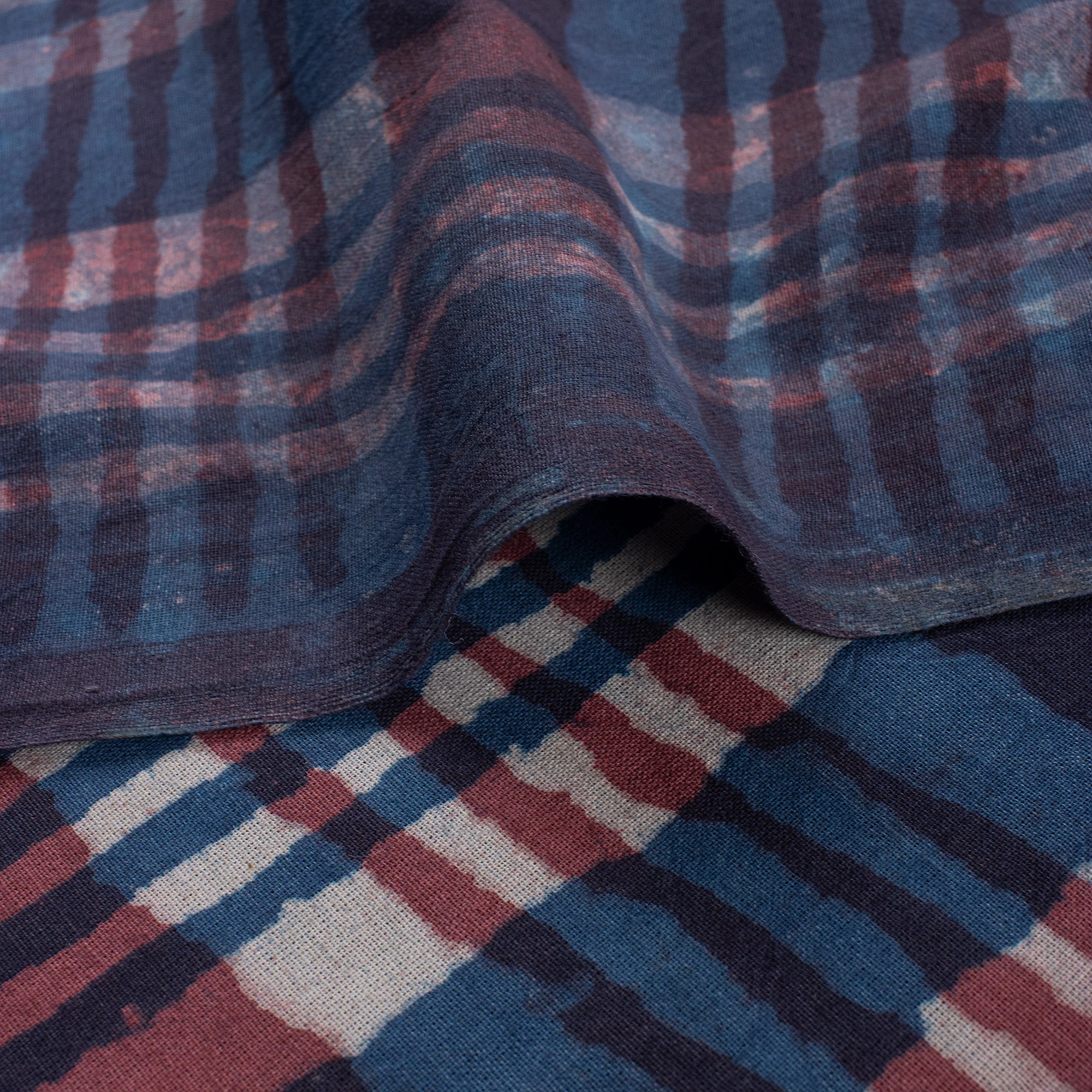 Multicolor Check Block Print Fabric for Dress - Image 4