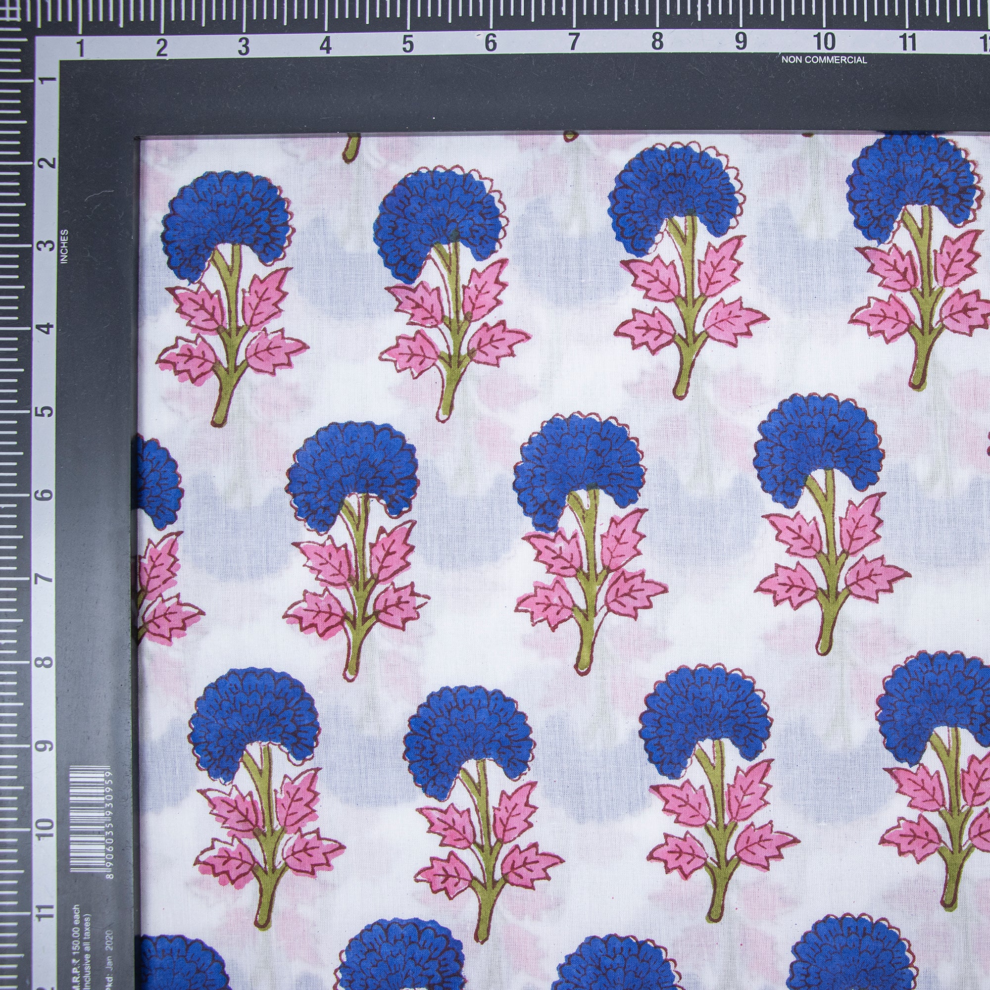 Natural Floral Handcrafted Mud Block Printed Cotton Fabric Cloth - Image 2