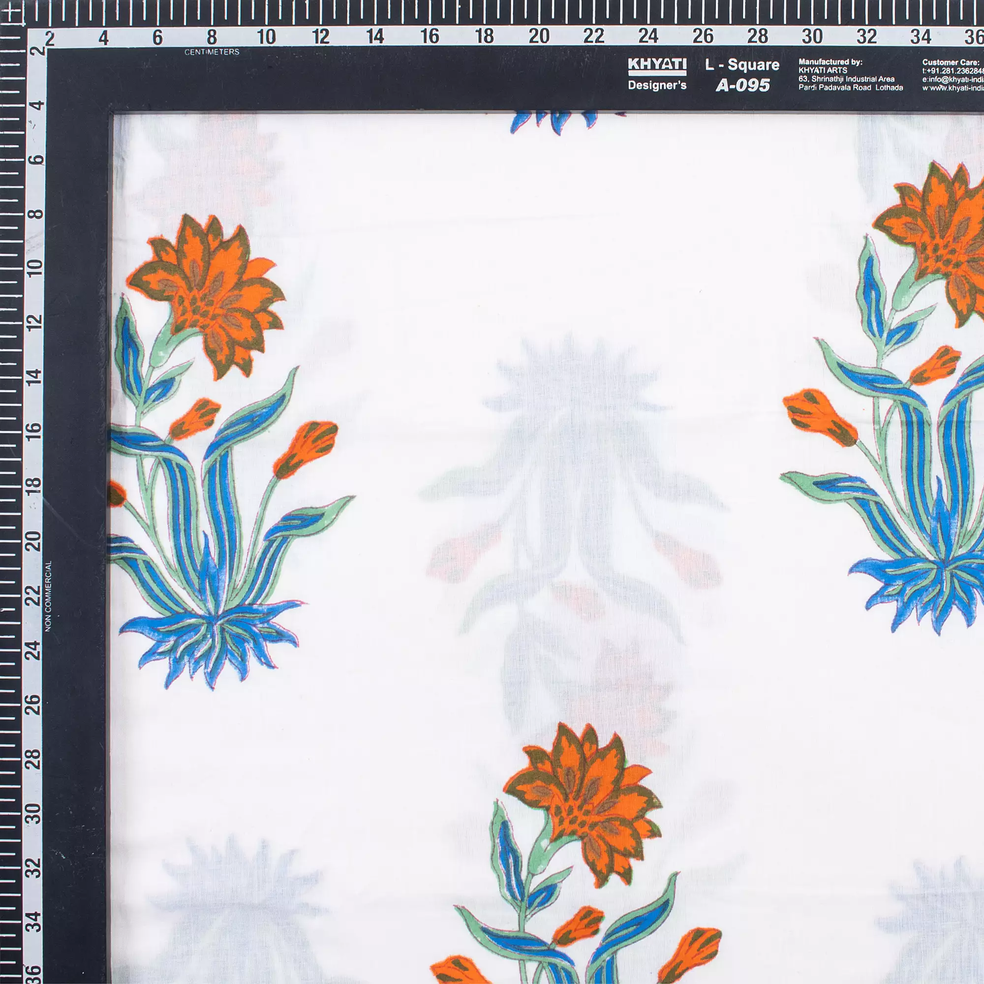 Multicolor Floral Print Hand Block Print Fabric - Image 3