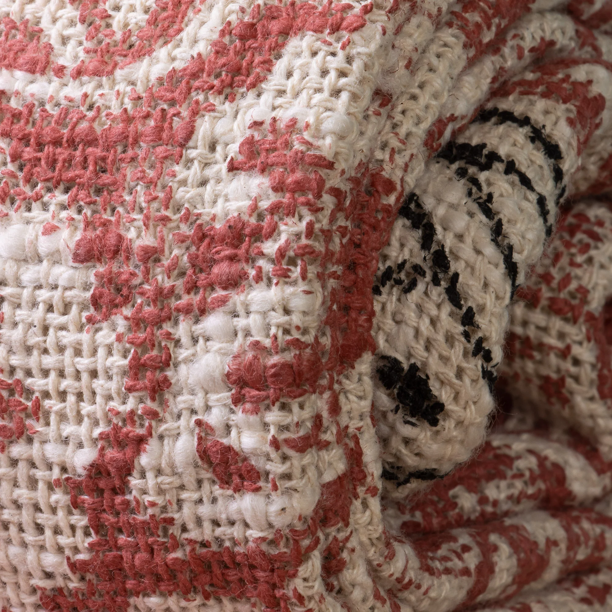 Christmas Red Floral Indian Hand Block Printed Soft Cotton Couch Throw Blankets - Image 3