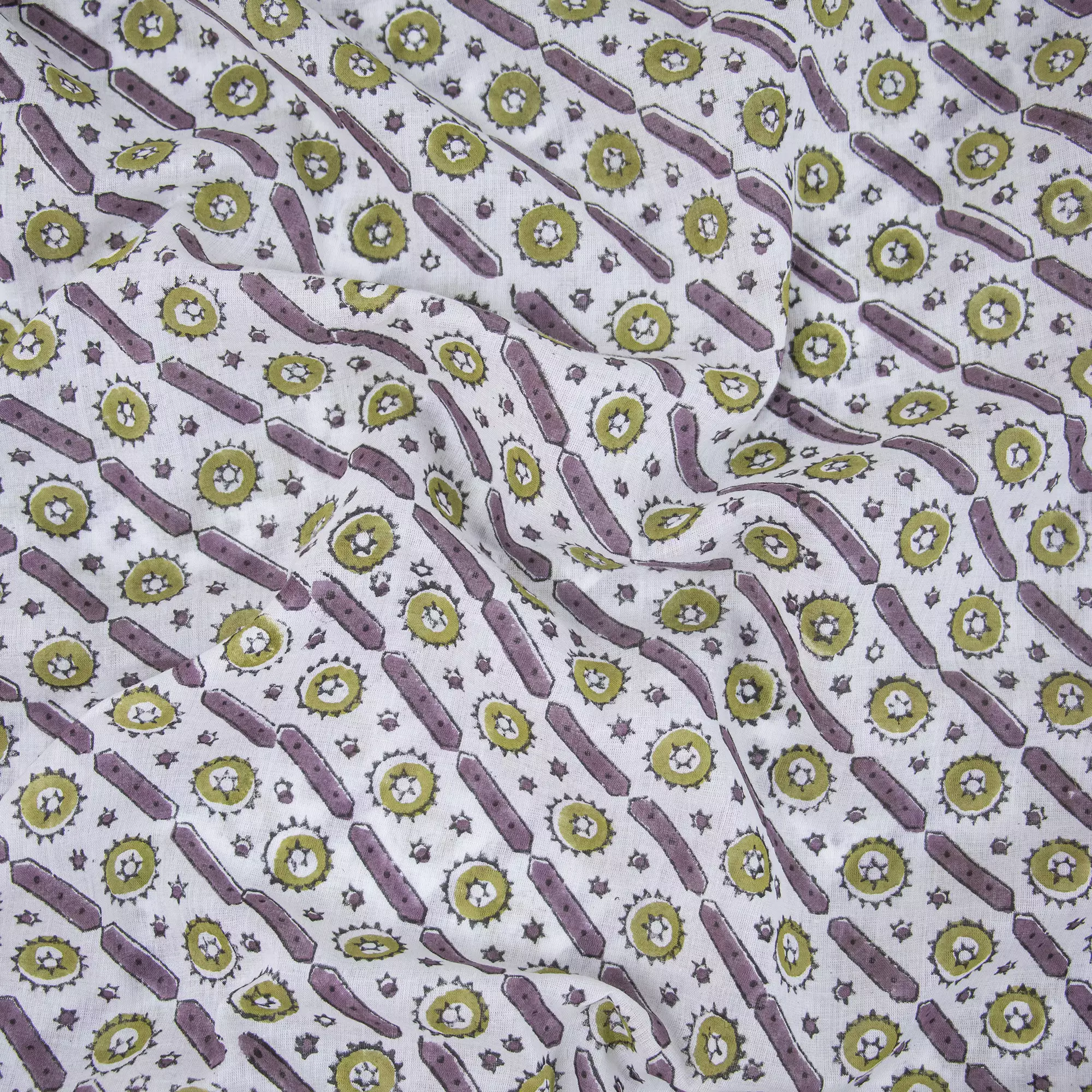 Multicolor Hand Block Printed Pure Cotton Fabric - Image 4