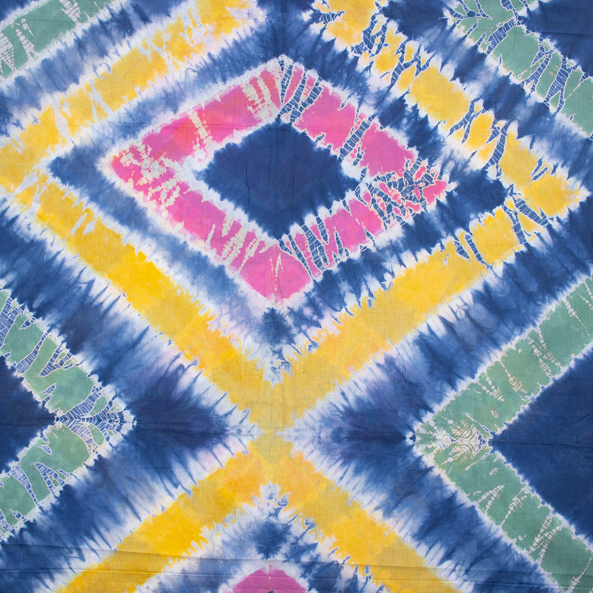 Multicolor Light Weighted Cotton Tie Dye Shibori Fabric - Image 5