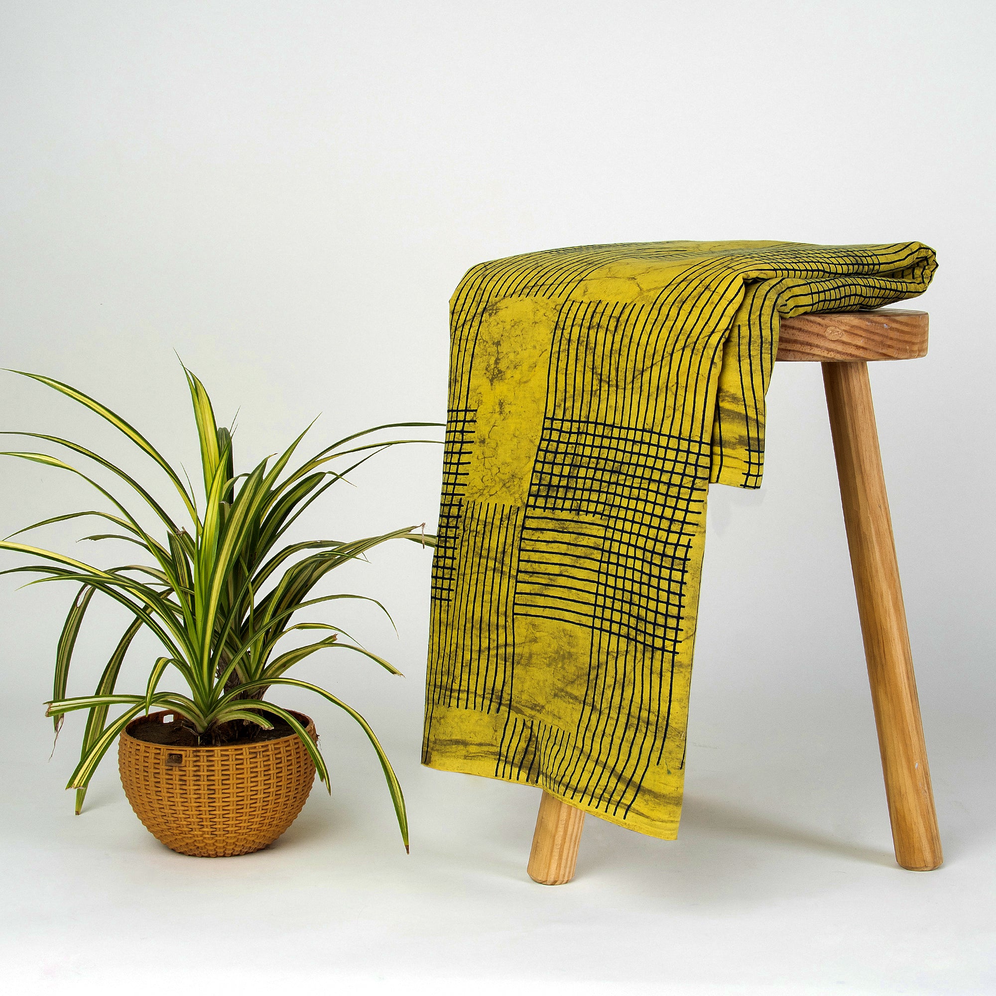 Multicolor Natural Dabu Hand Block Print Cotton Fabric