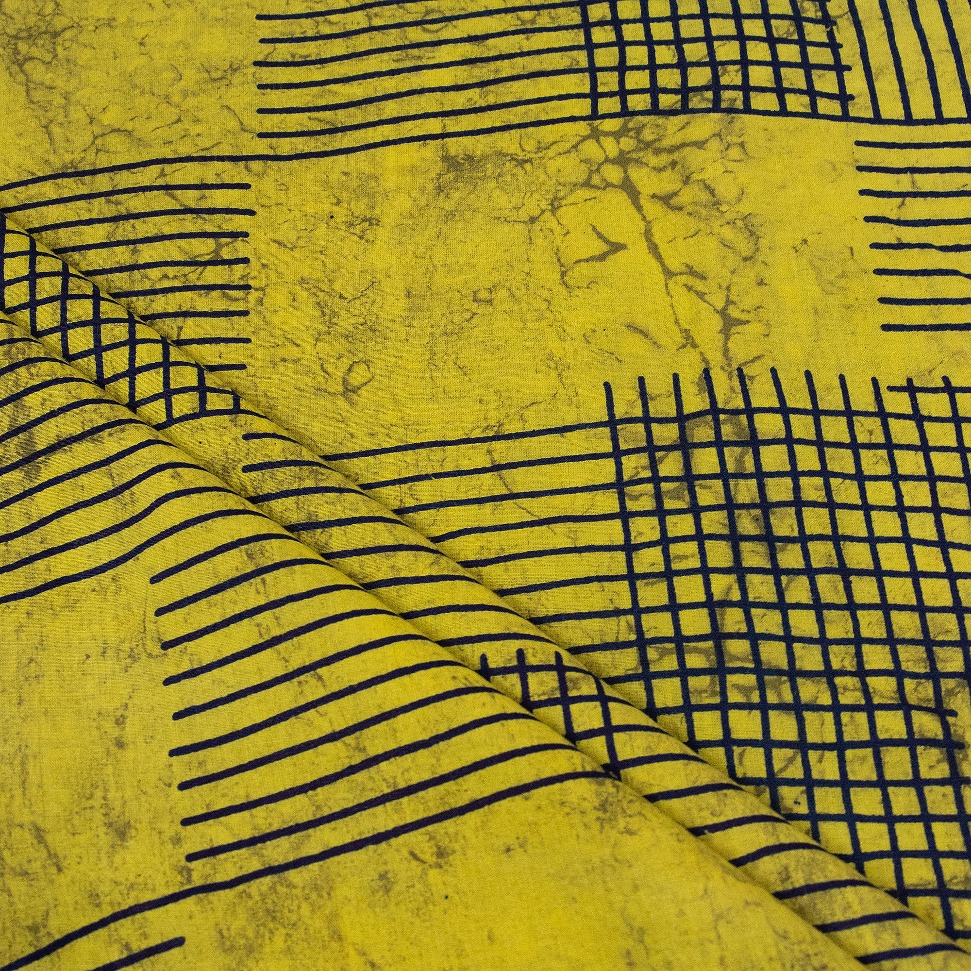 Multicolor Natural Dabu Hand Block Print Cotton Fabric - Image 4