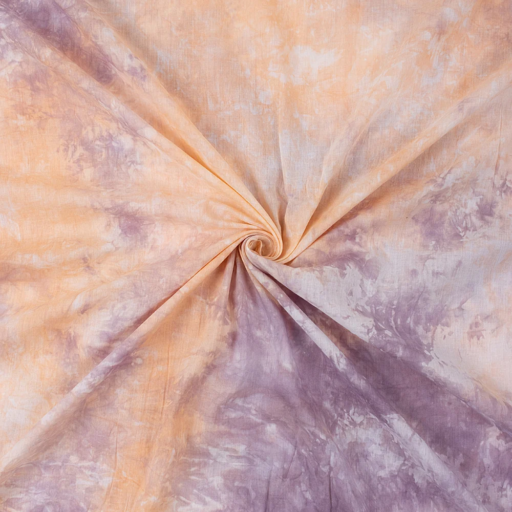 Multicolor Natural Tie Dye Shibori Cotton Fabric - Image 4