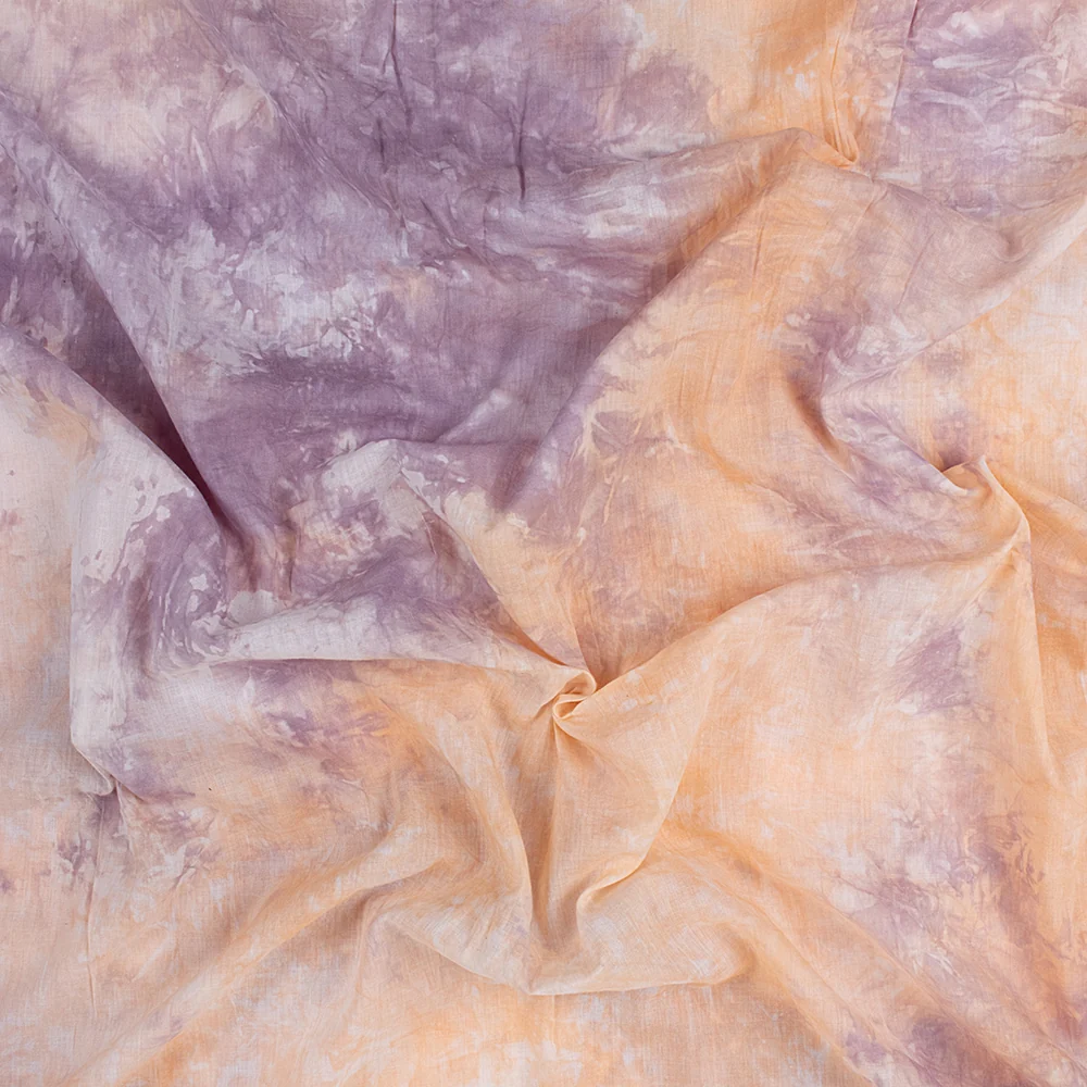 Multicolor Natural Tie Dye Shibori Cotton Fabric - Image 5
