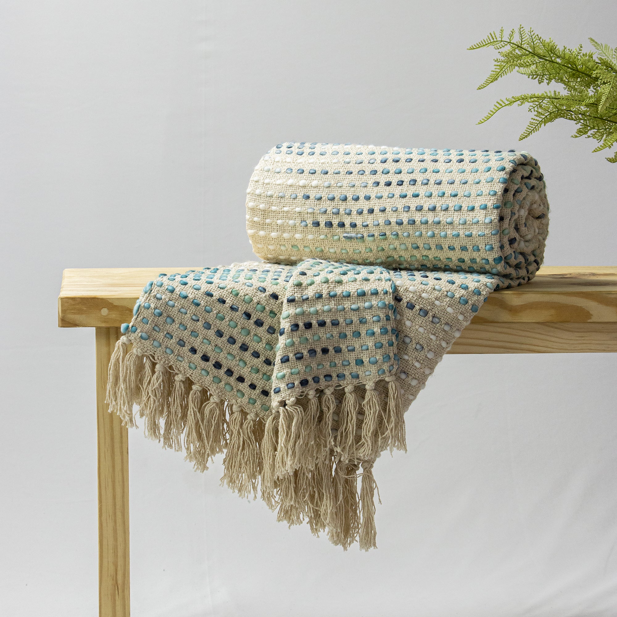 Pure Cotton Hand Woven Throw Blanket - Image 2