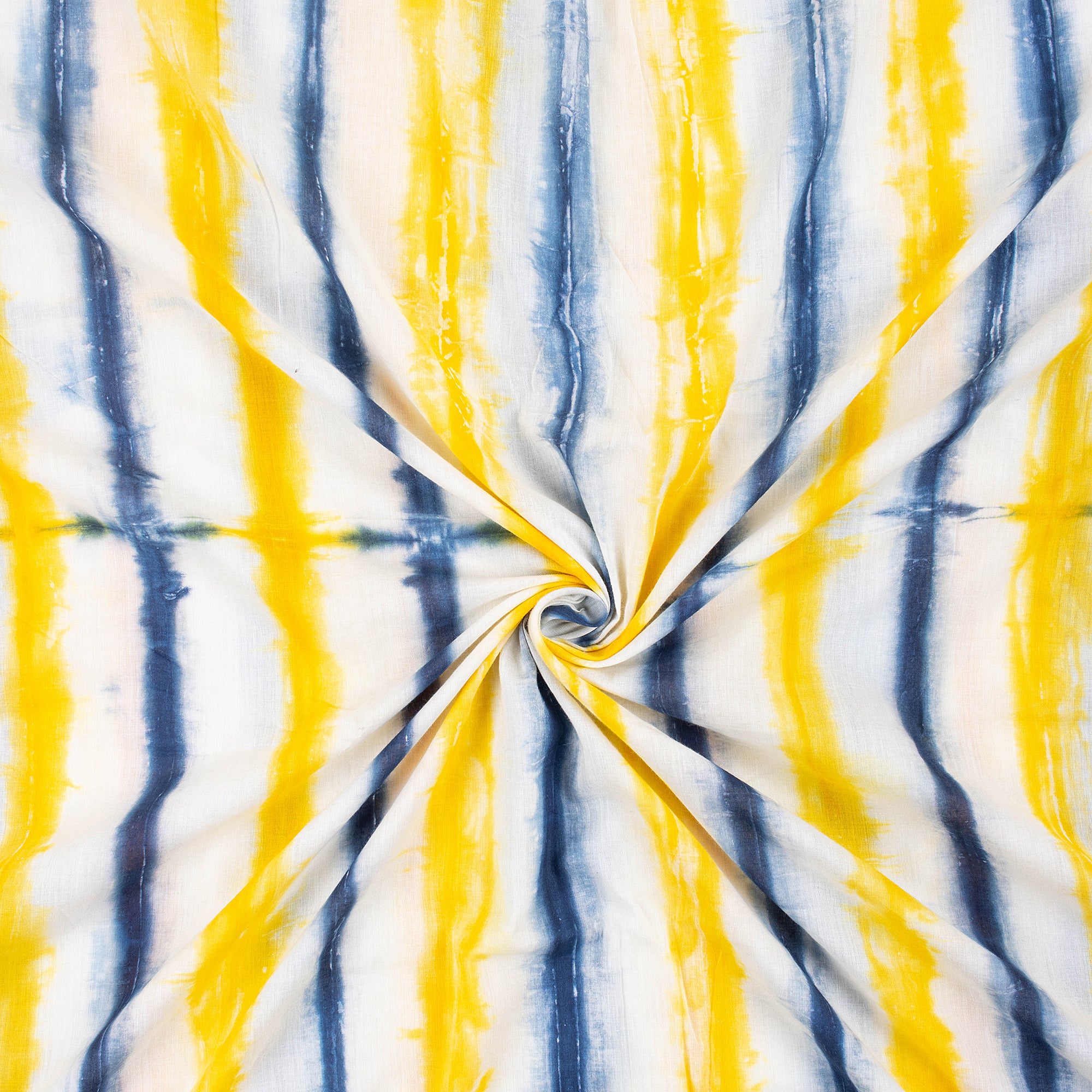 Multicolor Striped Cotton Tie Dye Shibori Fabric - Image 5