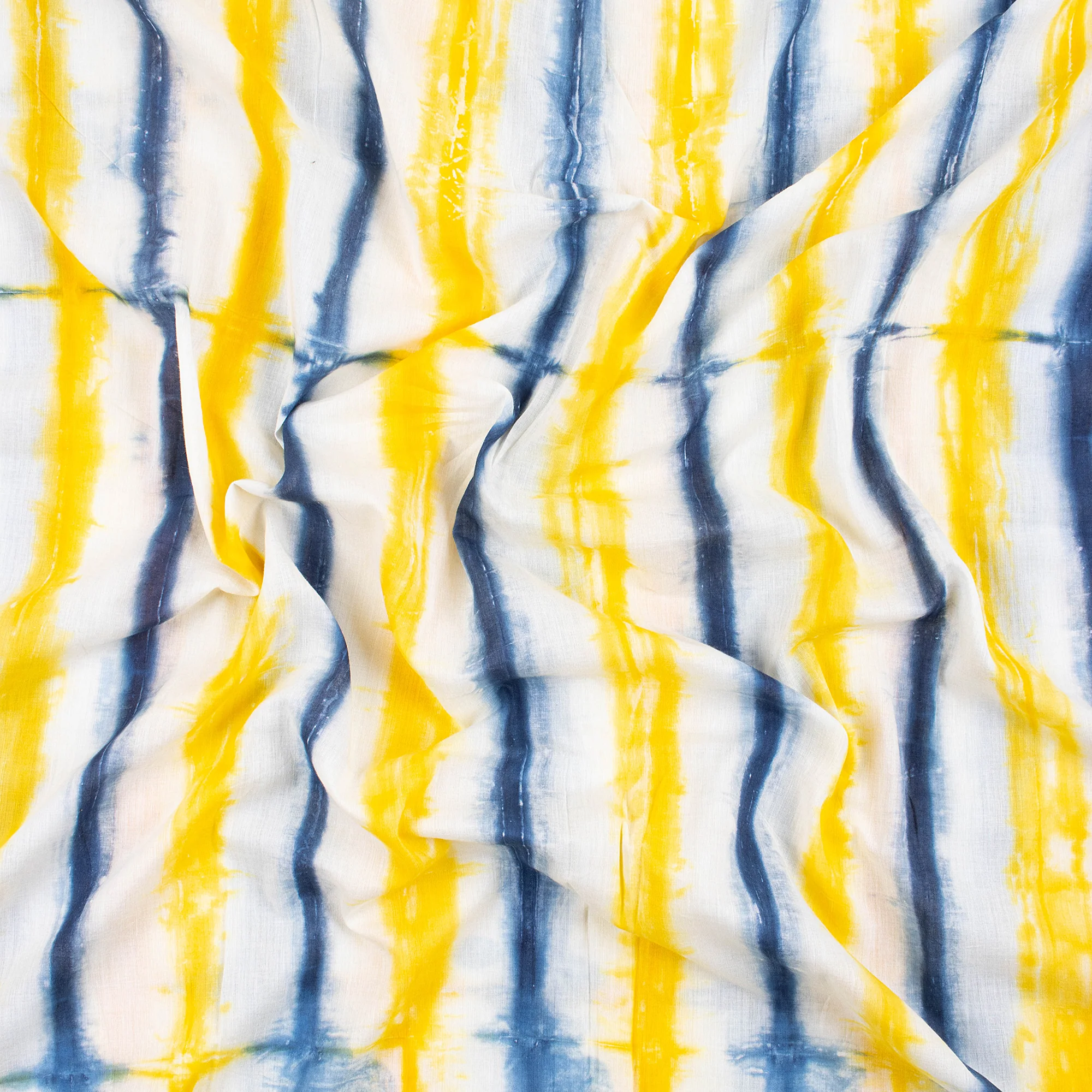 Multicolor Striped Cotton Tie Dye Shibori Fabric - Image 6
