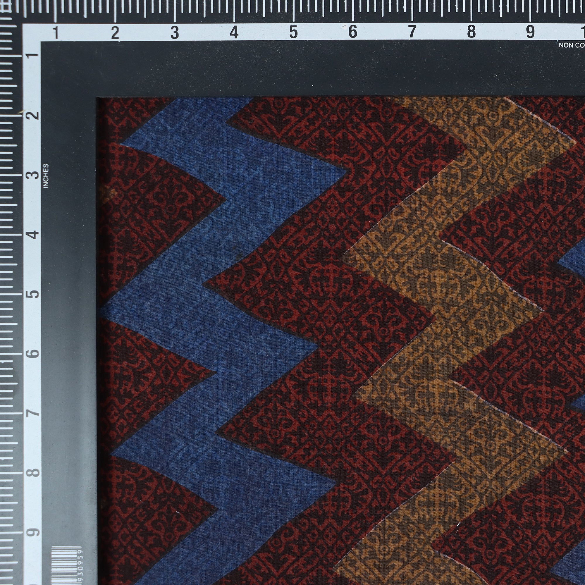 Multicolor Zig Zag Hand Block Print Fabric - Image 3