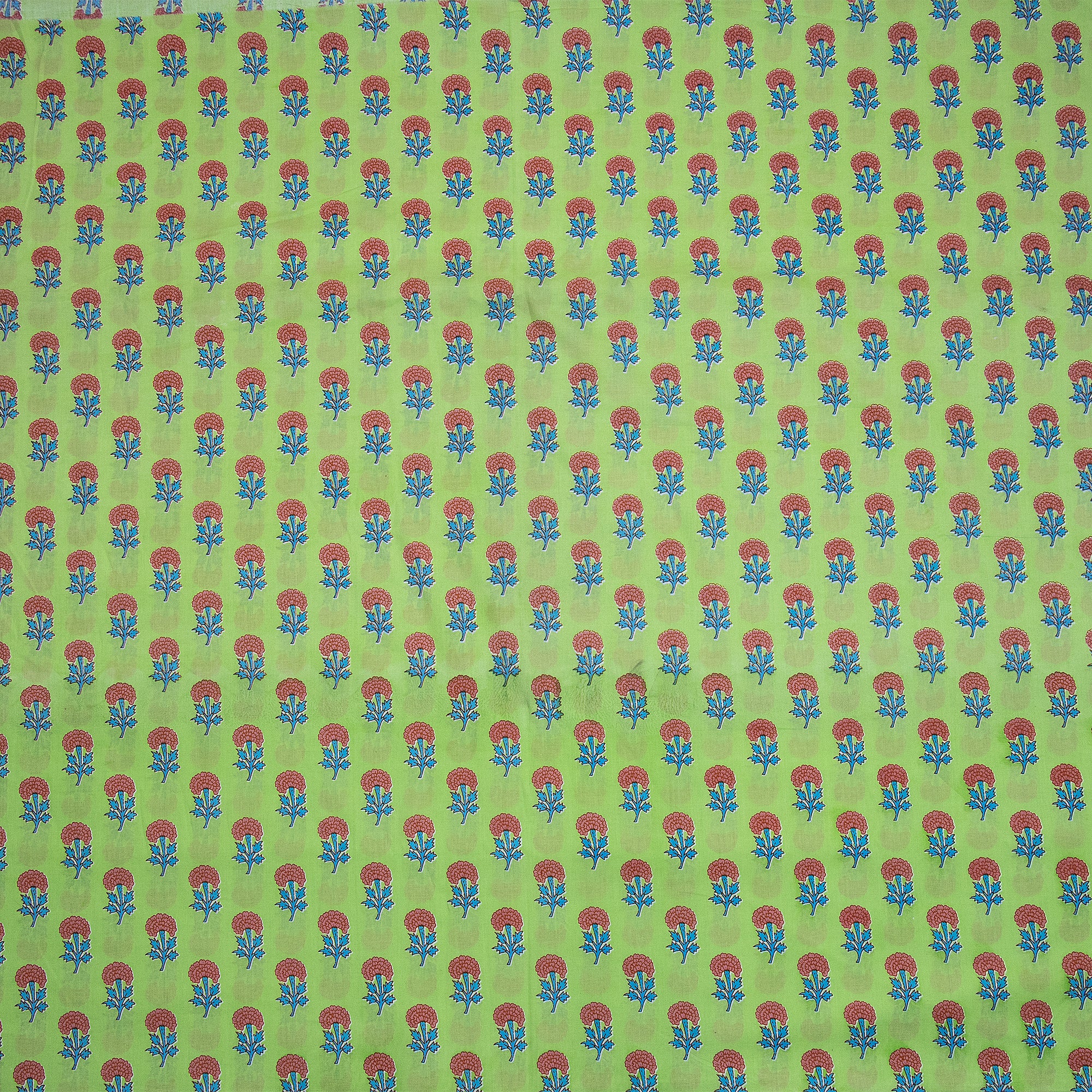 Hand Printed Pure Cotton Floral Fabric for Kimono - Image 2