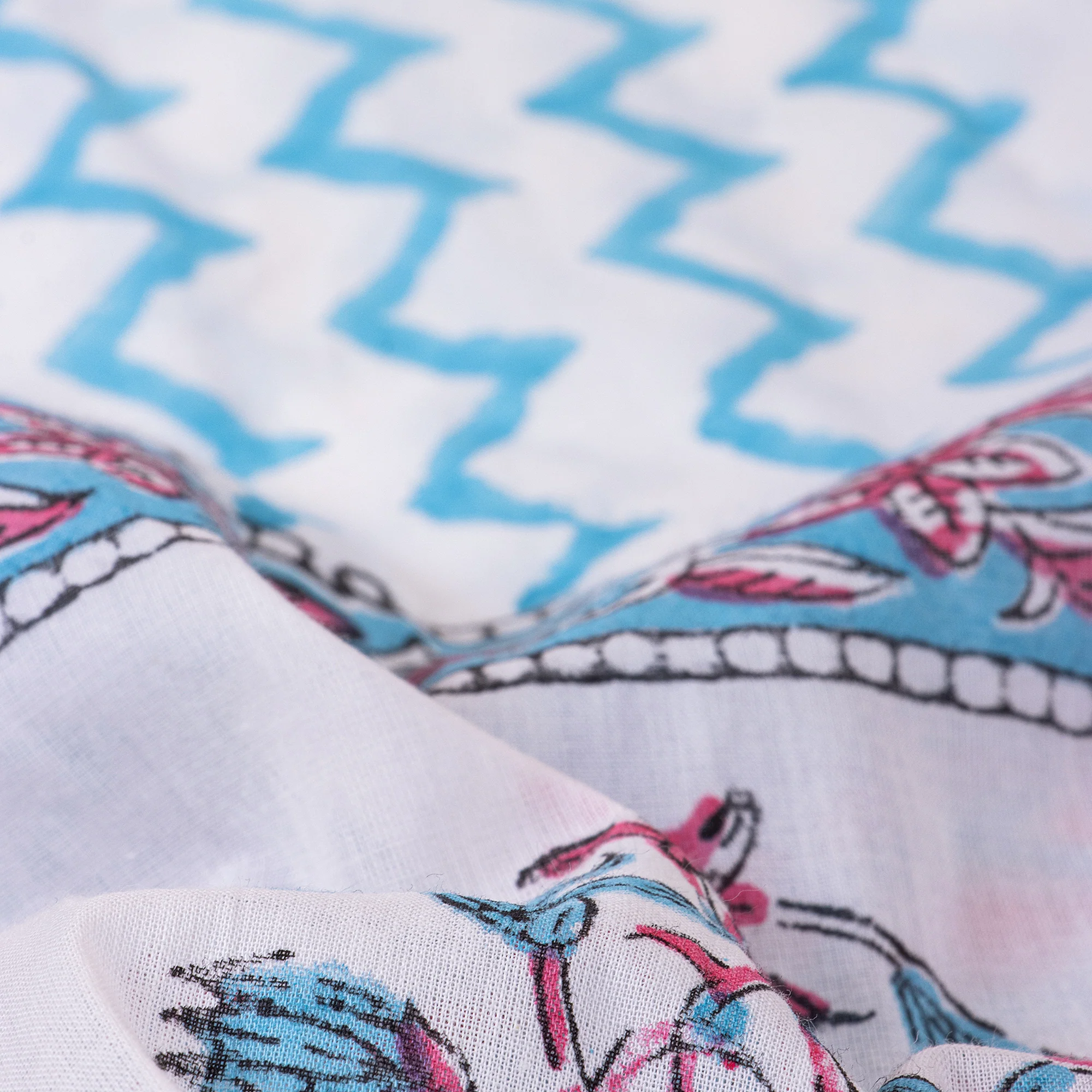 Indian Women's Block Printed Handmade Pure Cotton Stole - Image 4