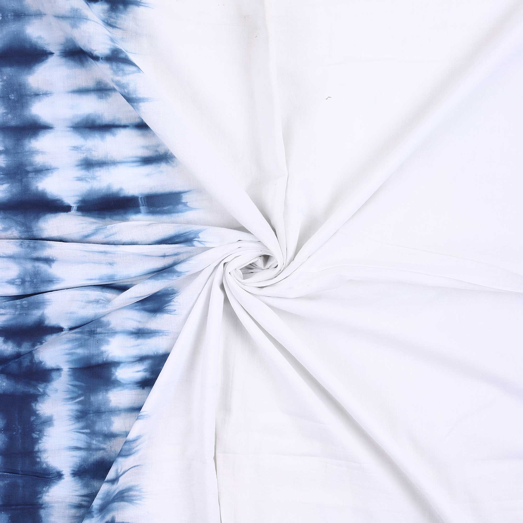Natural Blue Tie Dye Shibori Fabric - Image 5