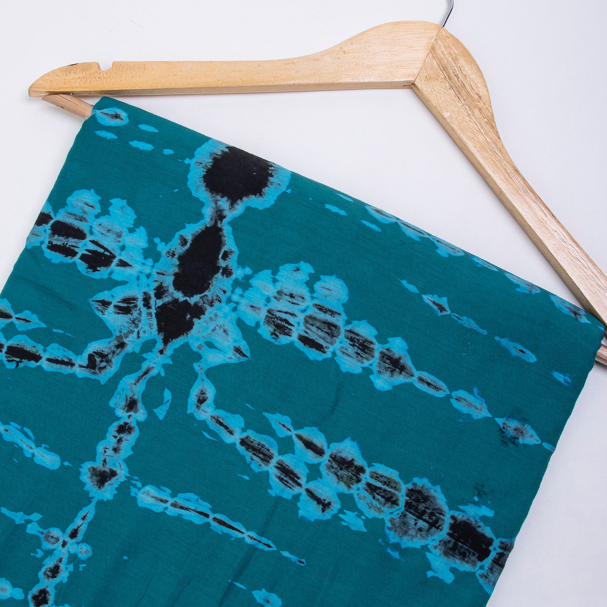 Hand Dyed Blue Indian Cotton Running Tie Dye Fabrics - Image 3