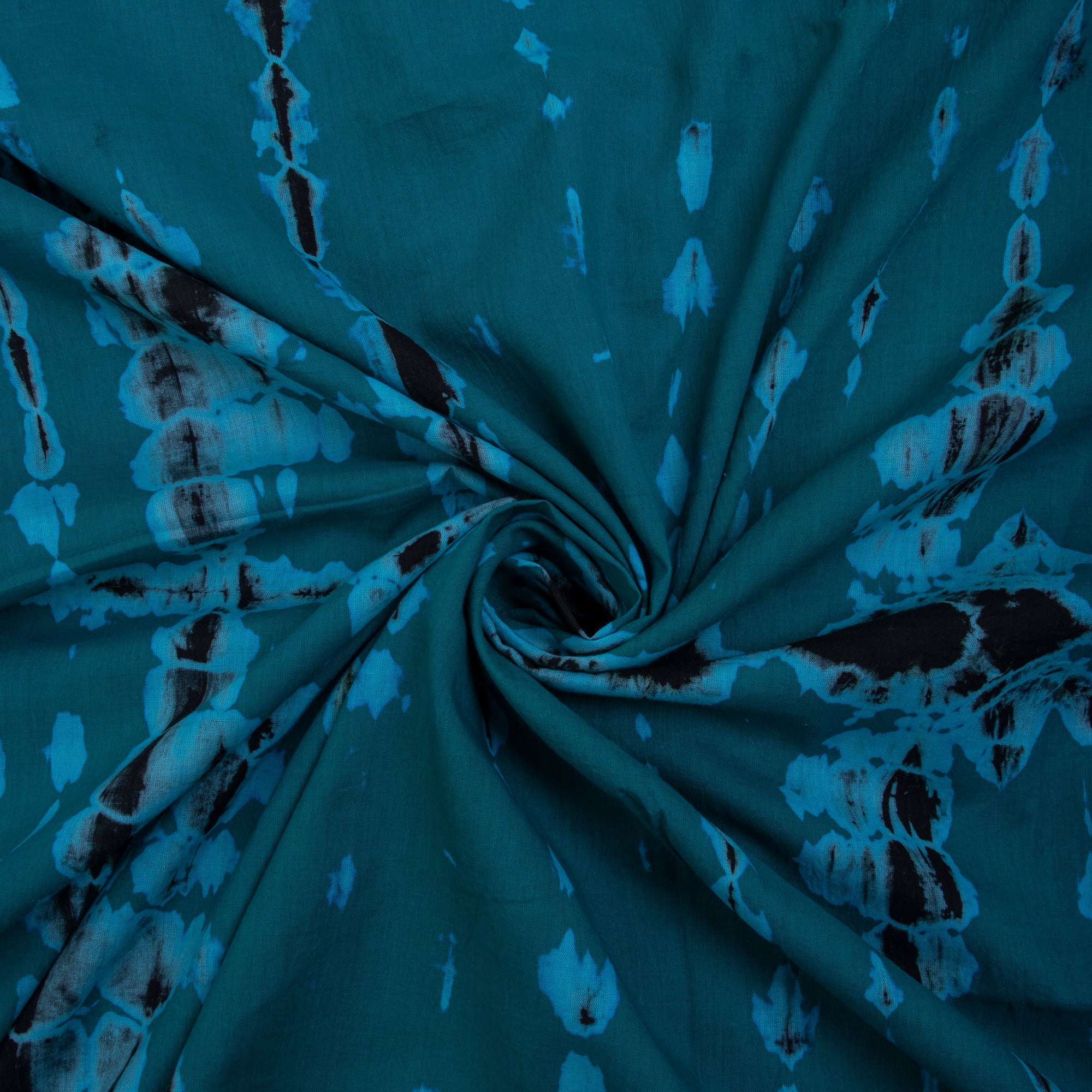 Hand Dyed Blue Indian Cotton Running Tie Dye Fabrics - Image 4