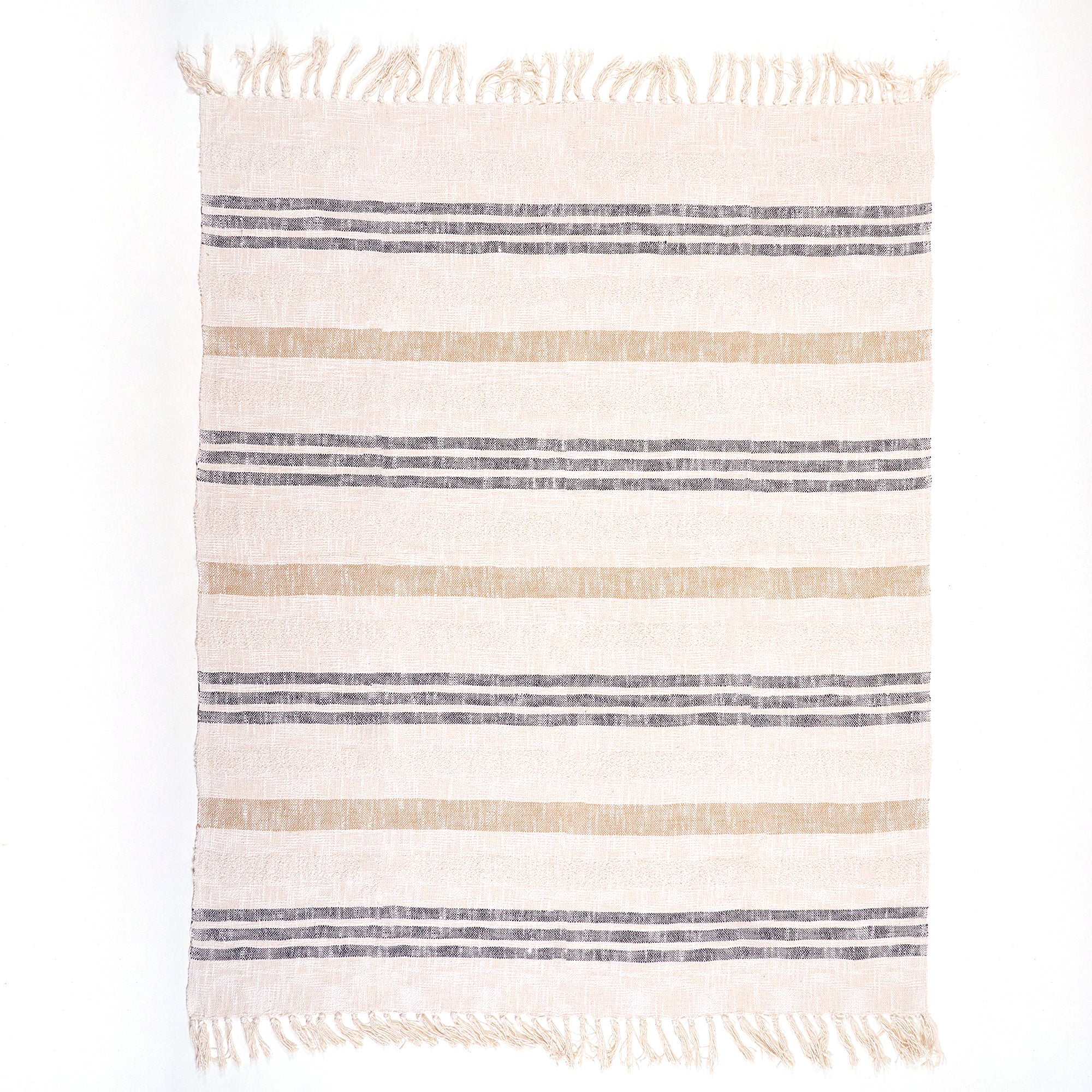 Modern Reversible Handcrafted Pure Cotton Woven Throw Blanket - Image 4