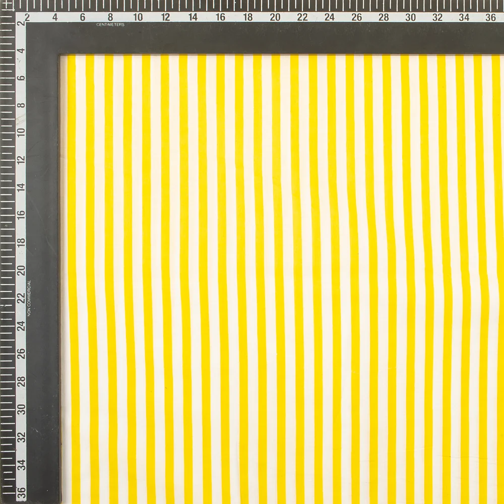 Stripe Hand Block Printed Cotton Fabric - Image 4