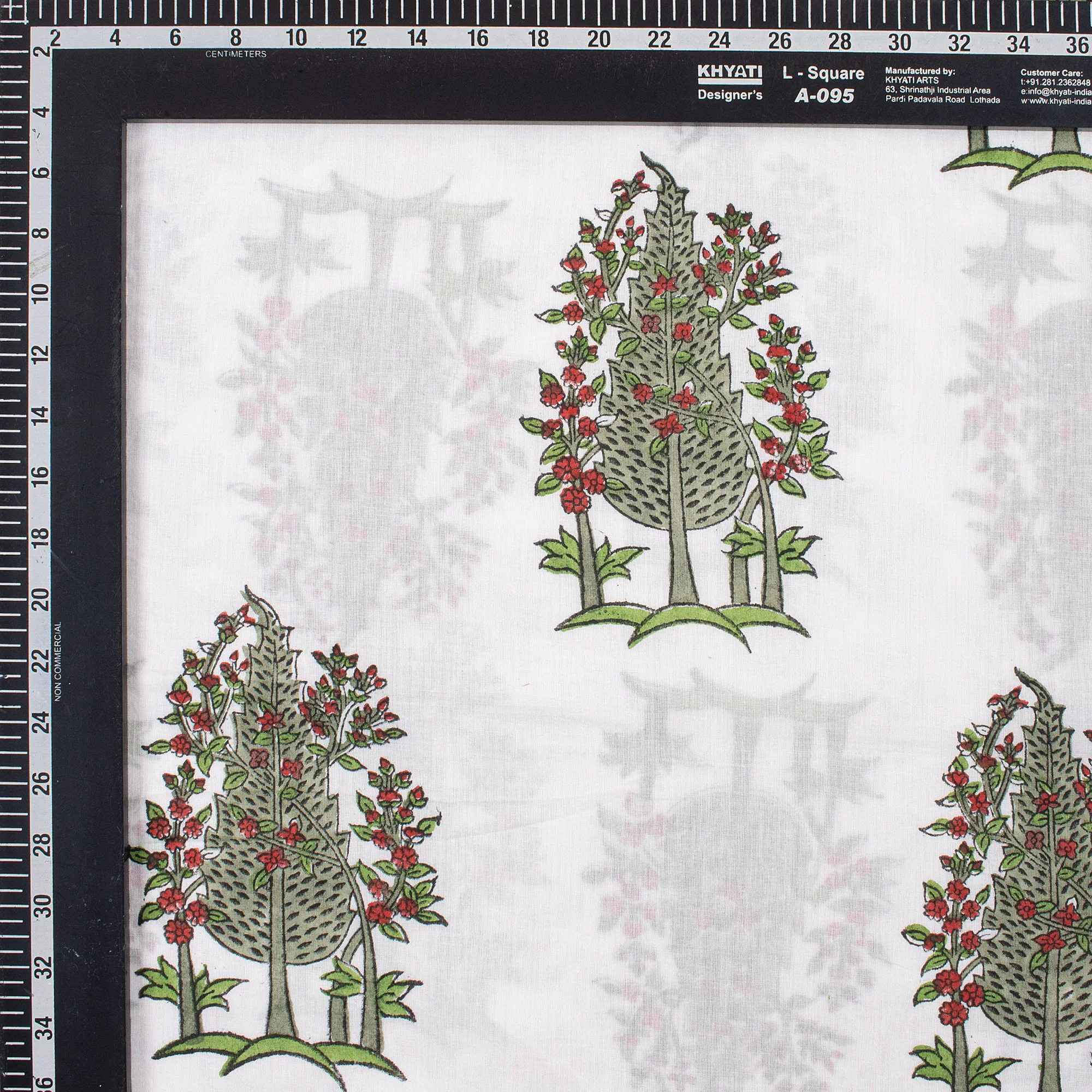 Indian Hand Block Printed Cotton Fabric - Image 3