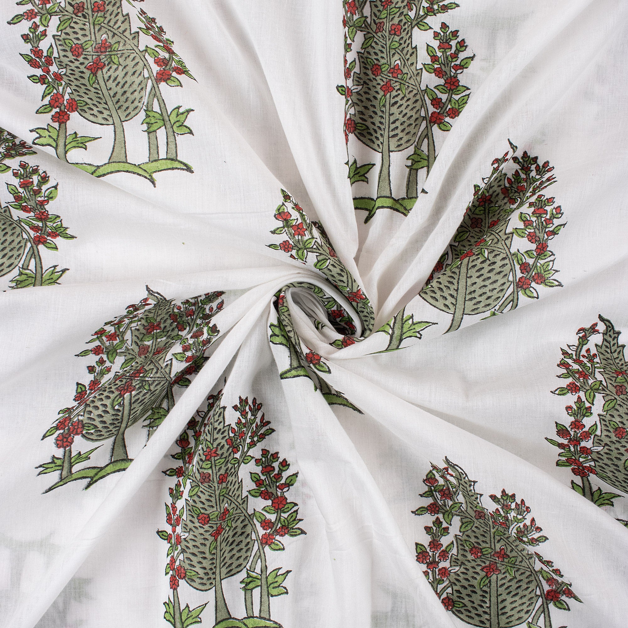 Indian Hand Block Printed Cotton Fabric - Image 5