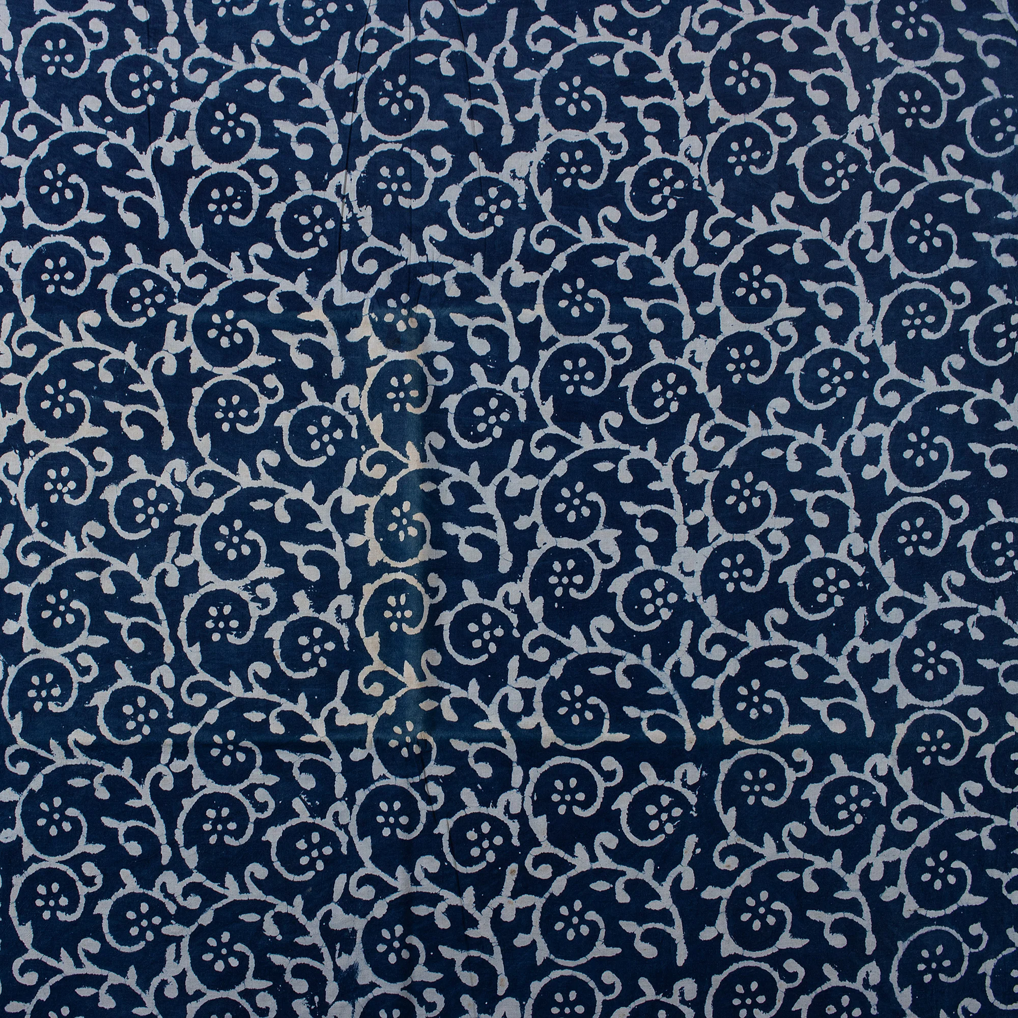 New Indigo Blue Floral Hand Block Print Fabric - Image 5