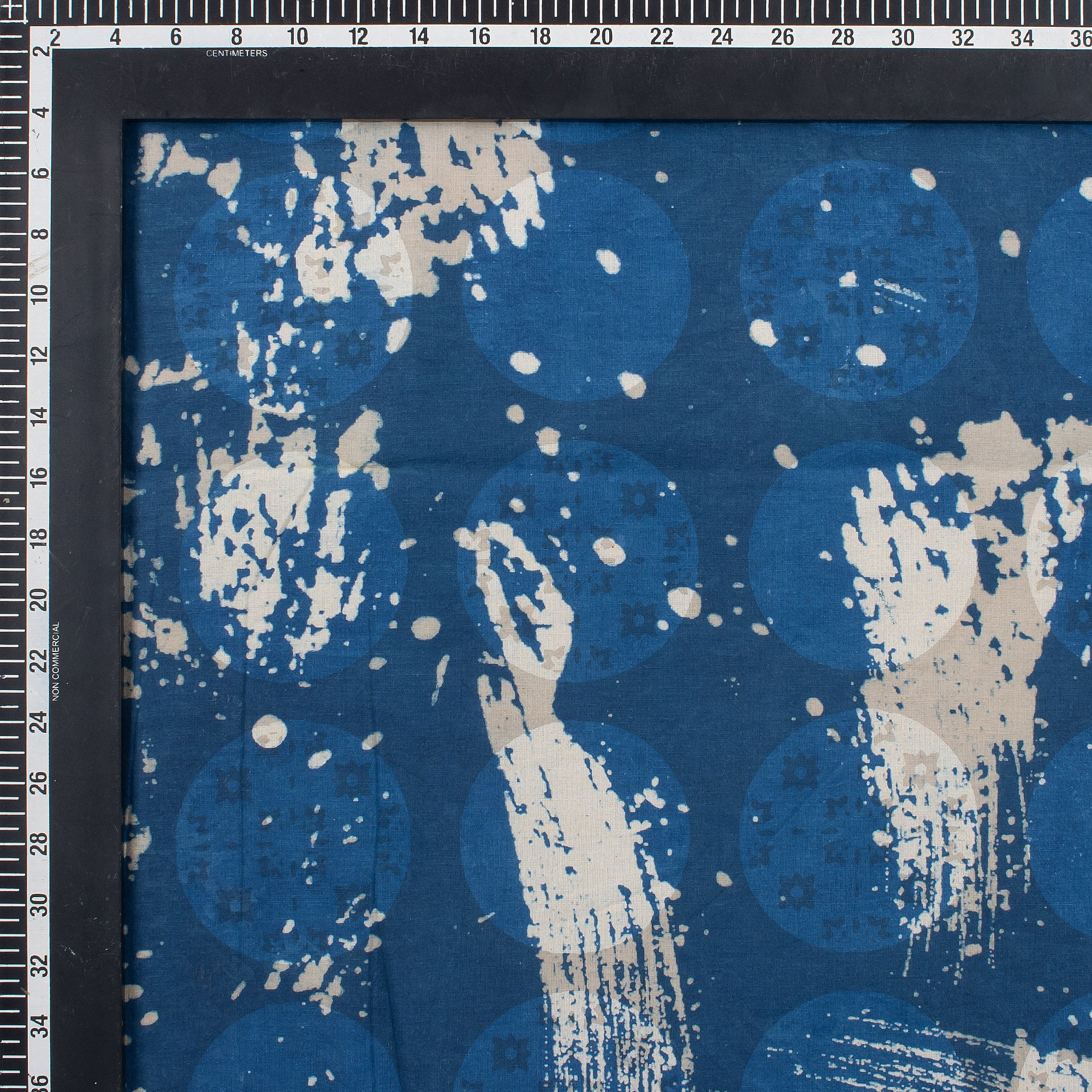Indigo Blue Hand Block Printed Pure Cotton Fabric - Image 2