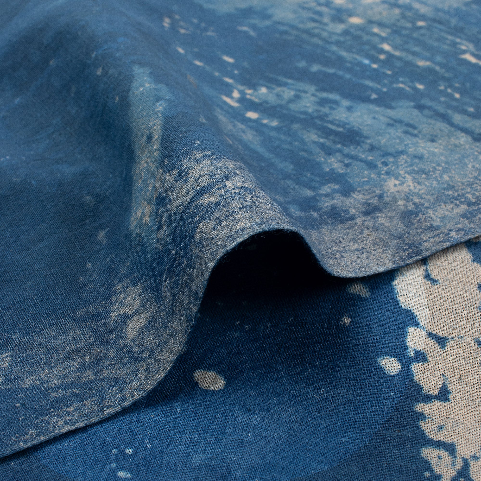 Indigo Blue Hand Block Printed Pure Cotton Fabric - Image 4