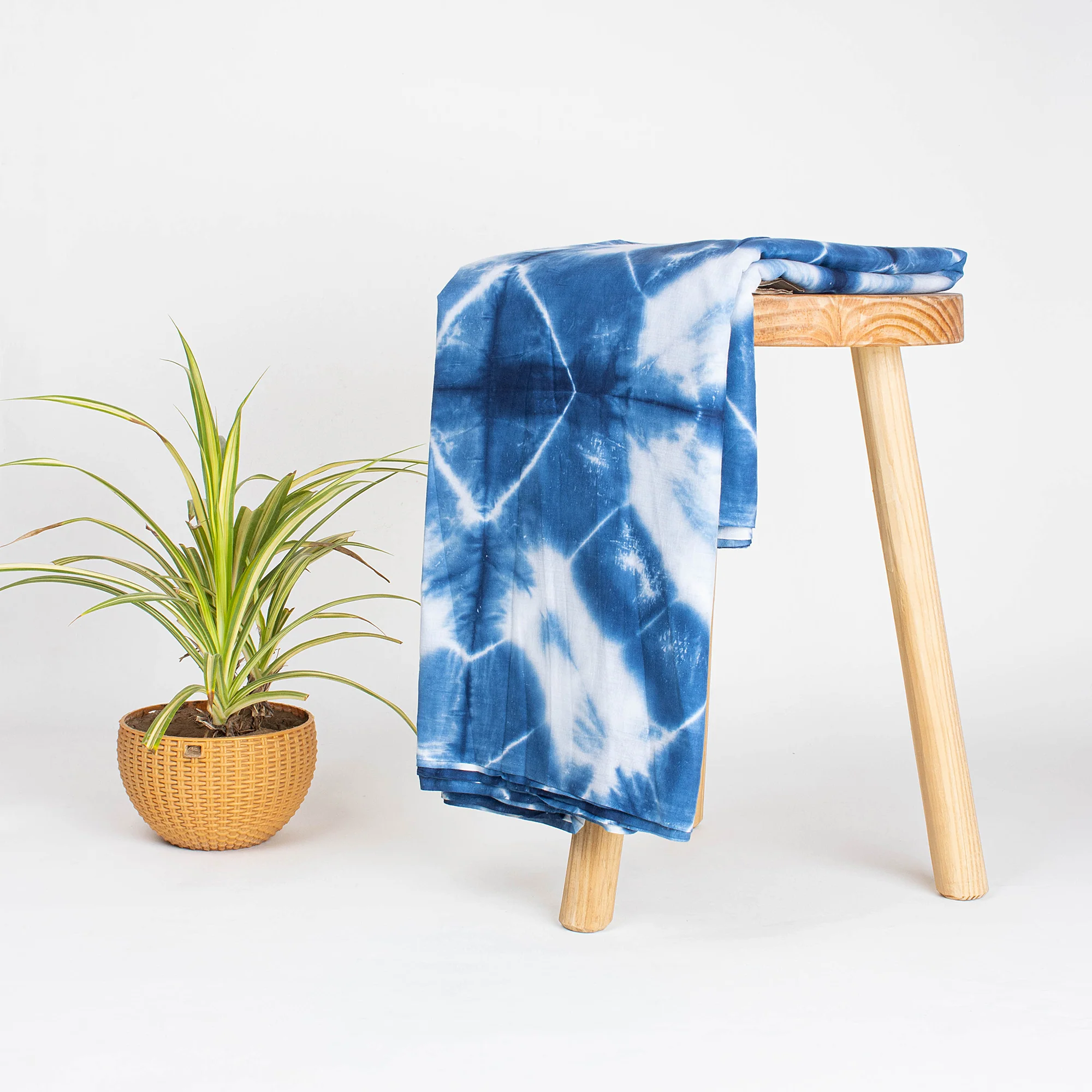 Natural Voile Cotton Tie Dye Shibori Fabric