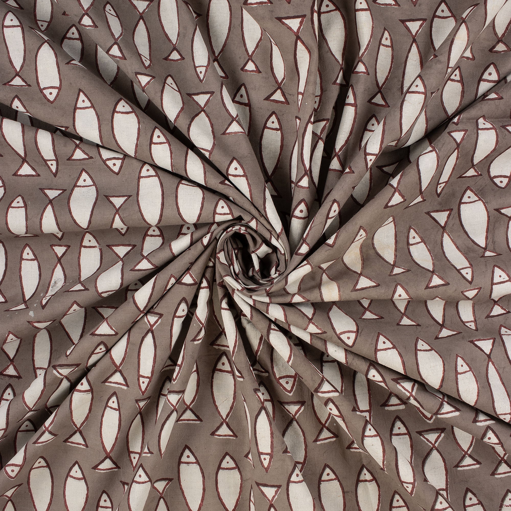 Stripe Hand Block Bagru Print Fabric - Image 4