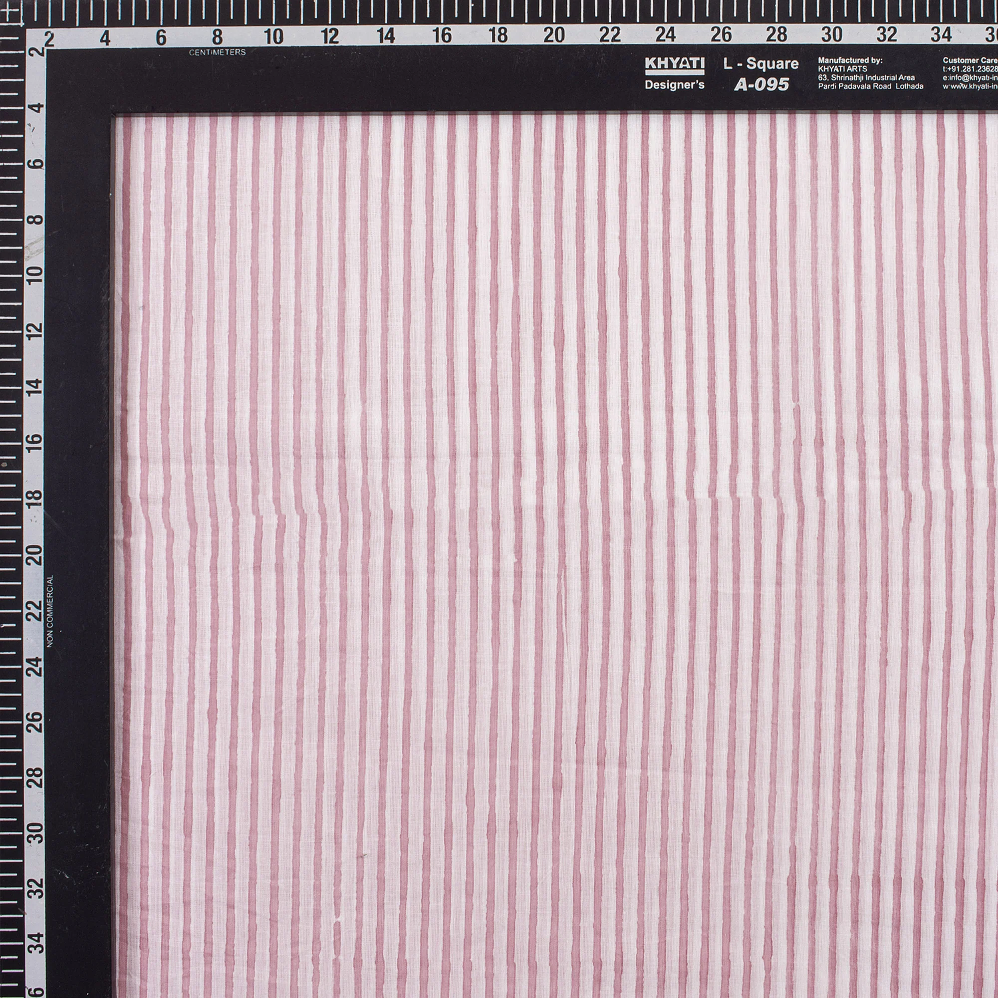 Stripe Organic Cotton Hand Block Print Fabric - Image 4