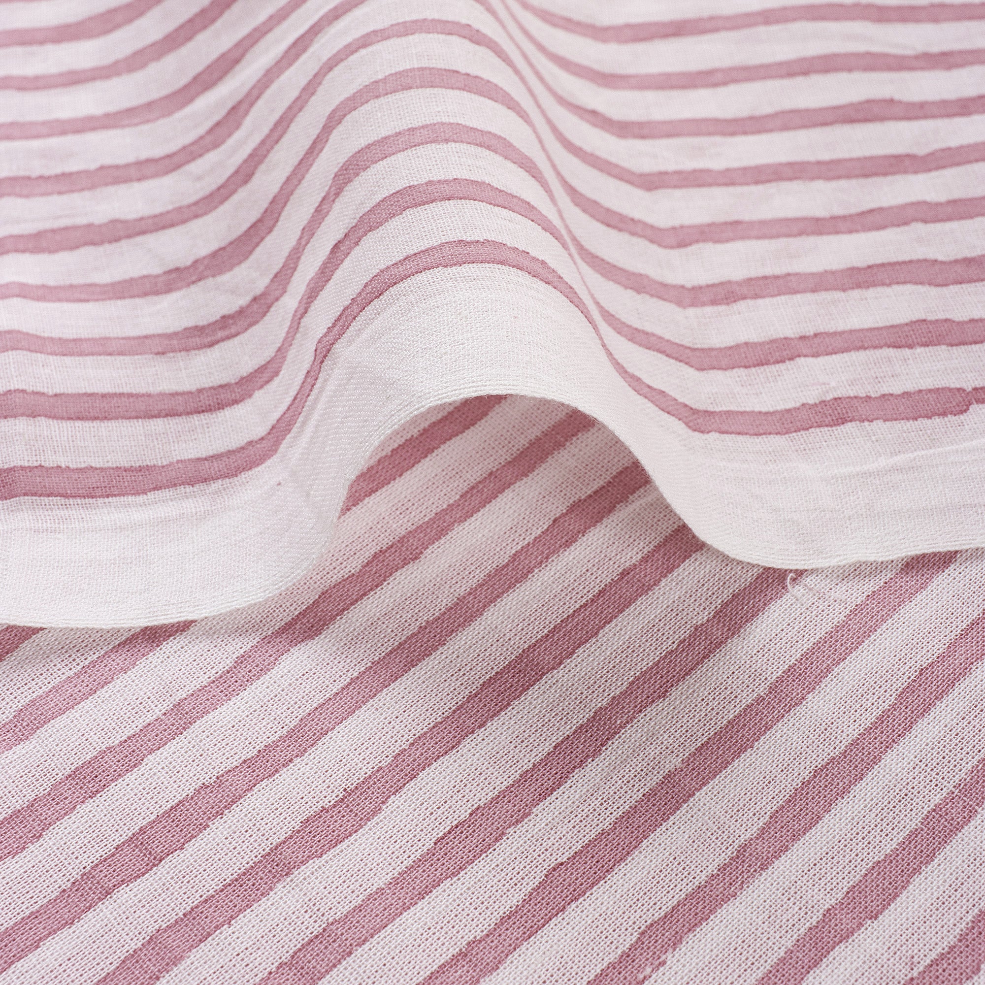 Stripe Organic Cotton Hand Block Print Fabric - Image 5