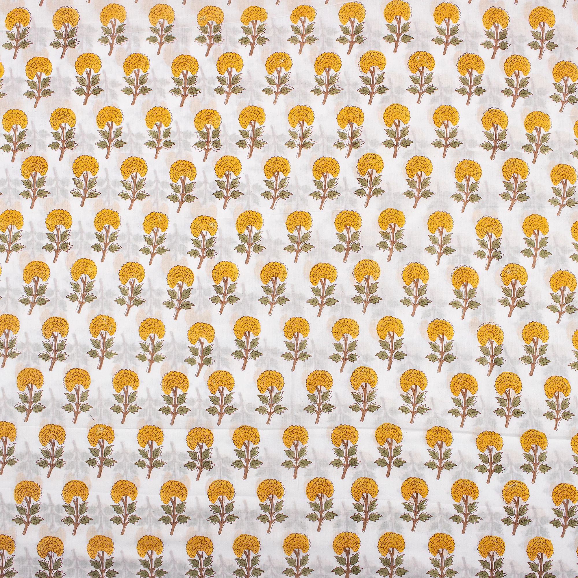 Floral Cotton Hand Block Printed Fabric - Image 3