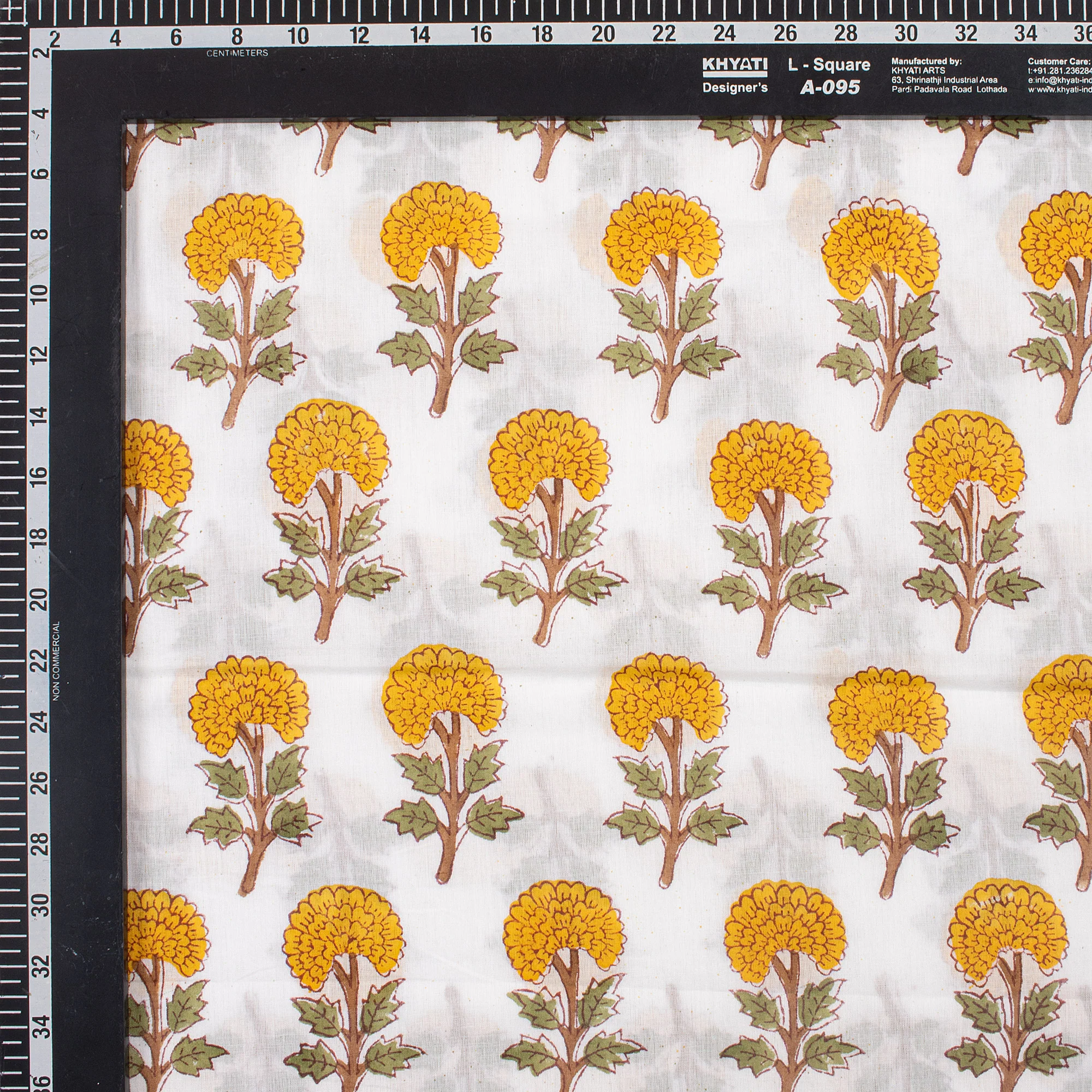 Floral Cotton Hand Block Printed Fabric - Image 4