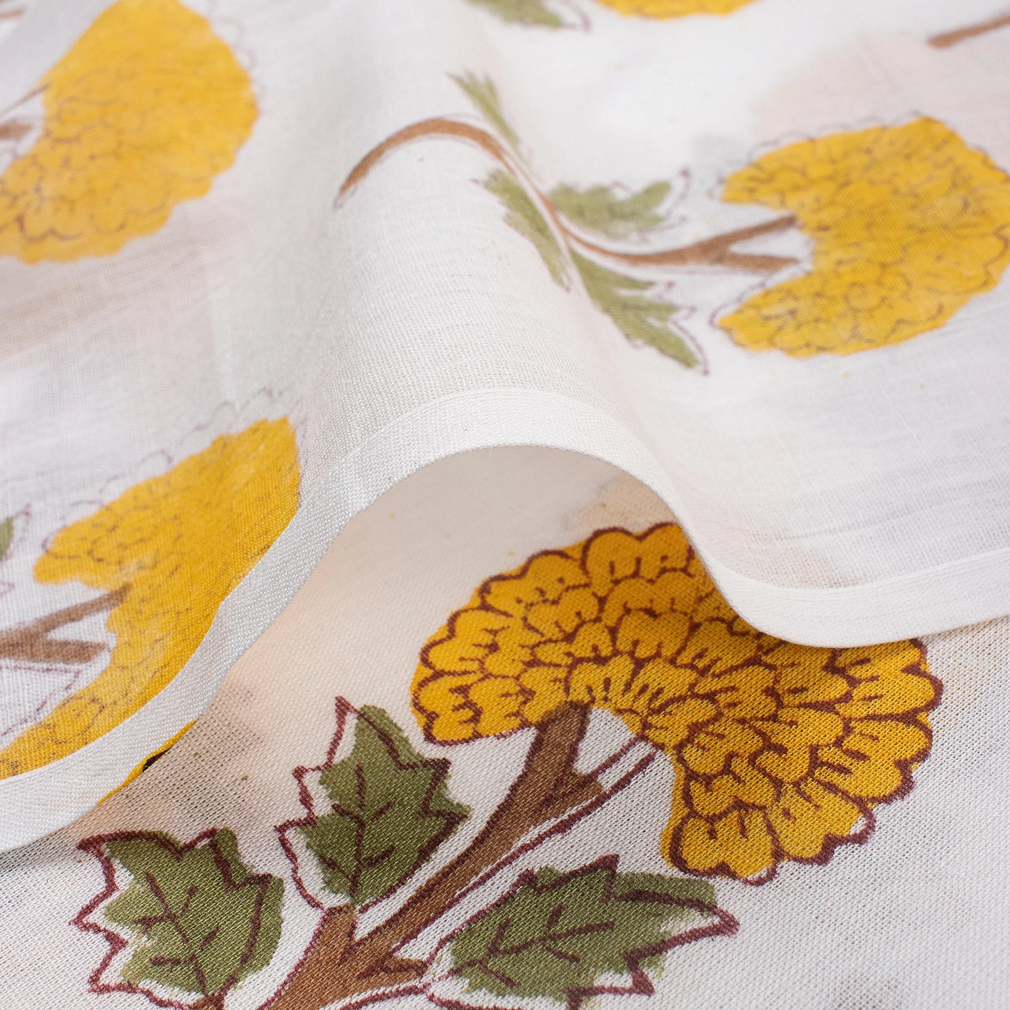 Floral Cotton Hand Block Printed Fabric - Image 5