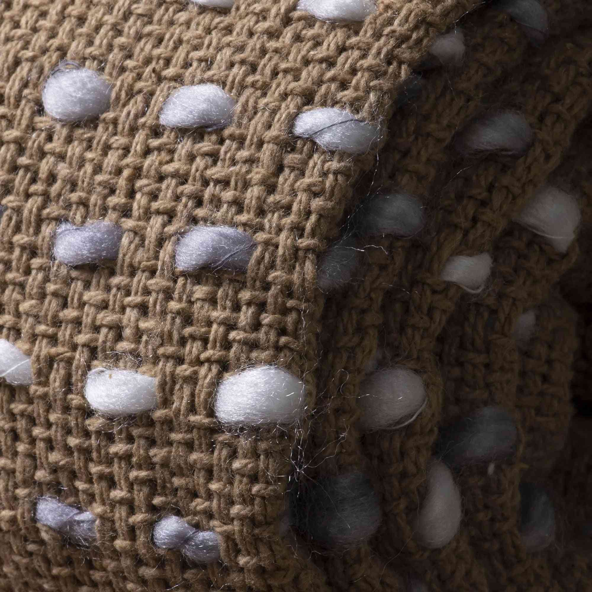 Indian Brown Embroidery Cotton Indian Hand Woven Reversible Throw Blanket - Image 5