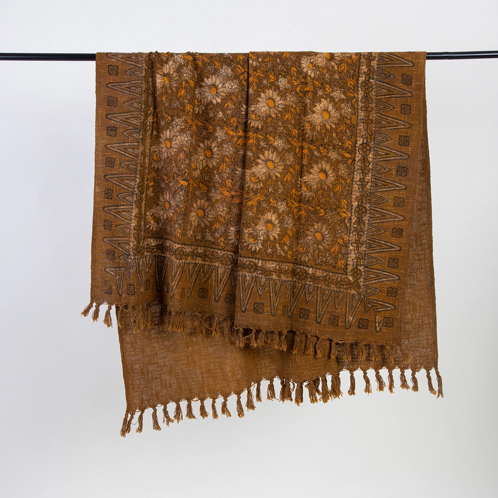 Stunning Floral Handmade Block Printed Cotton Indian Throw Blankets - Image 4