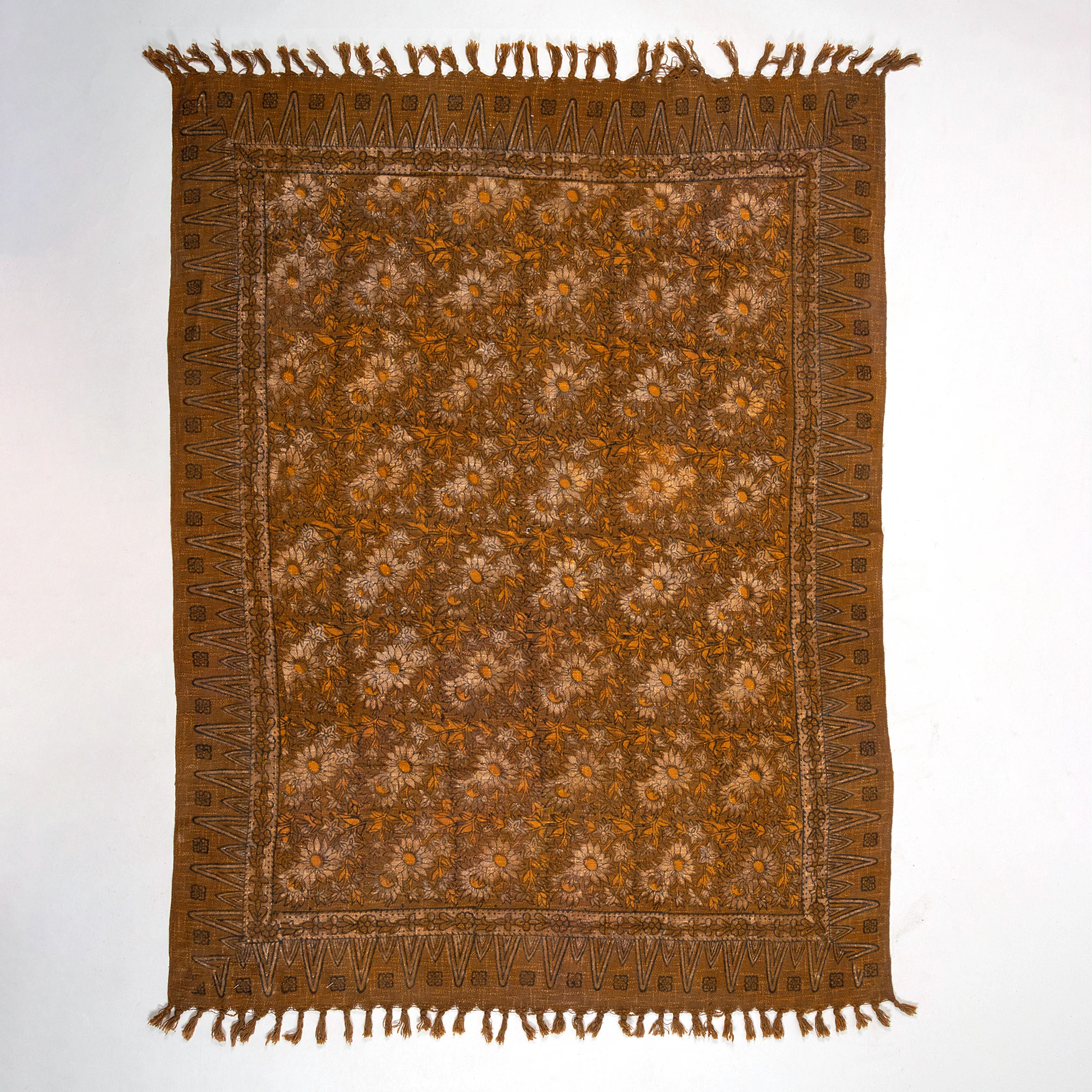 Stunning Floral Handmade Block Printed Cotton Indian Throw Blankets - Image 5