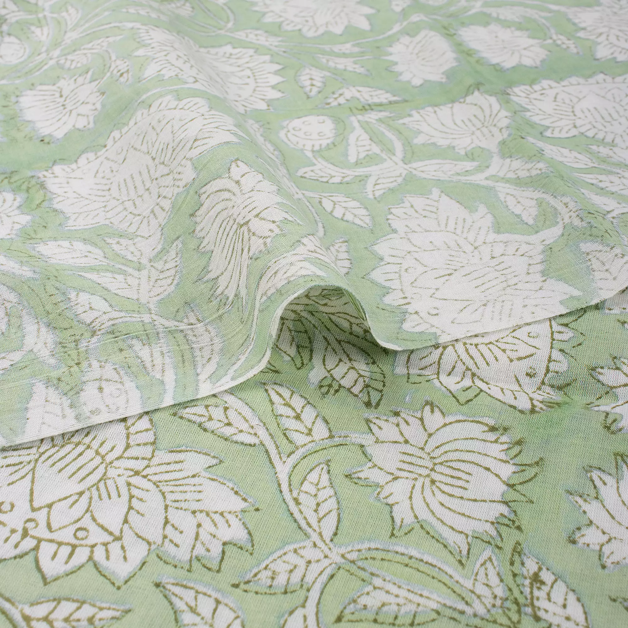Floral Hand Block Prited Fabric by Yard - Image 2