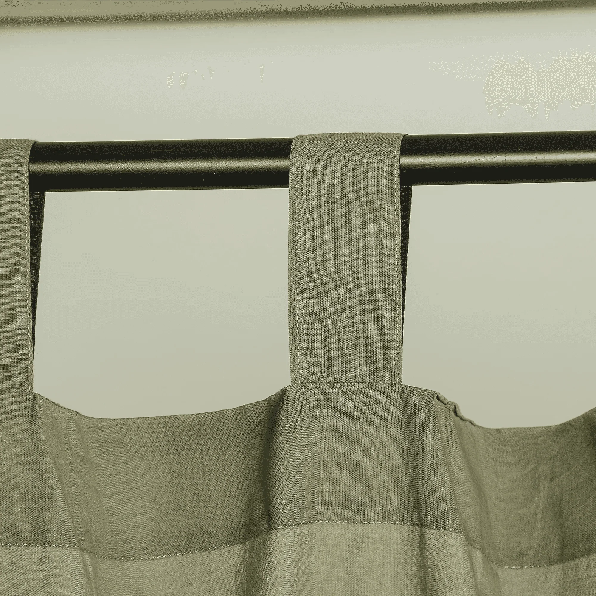 Set of 2 Pure Cotton Solid  Hand Dyed Dining Room Curtains - Image 5