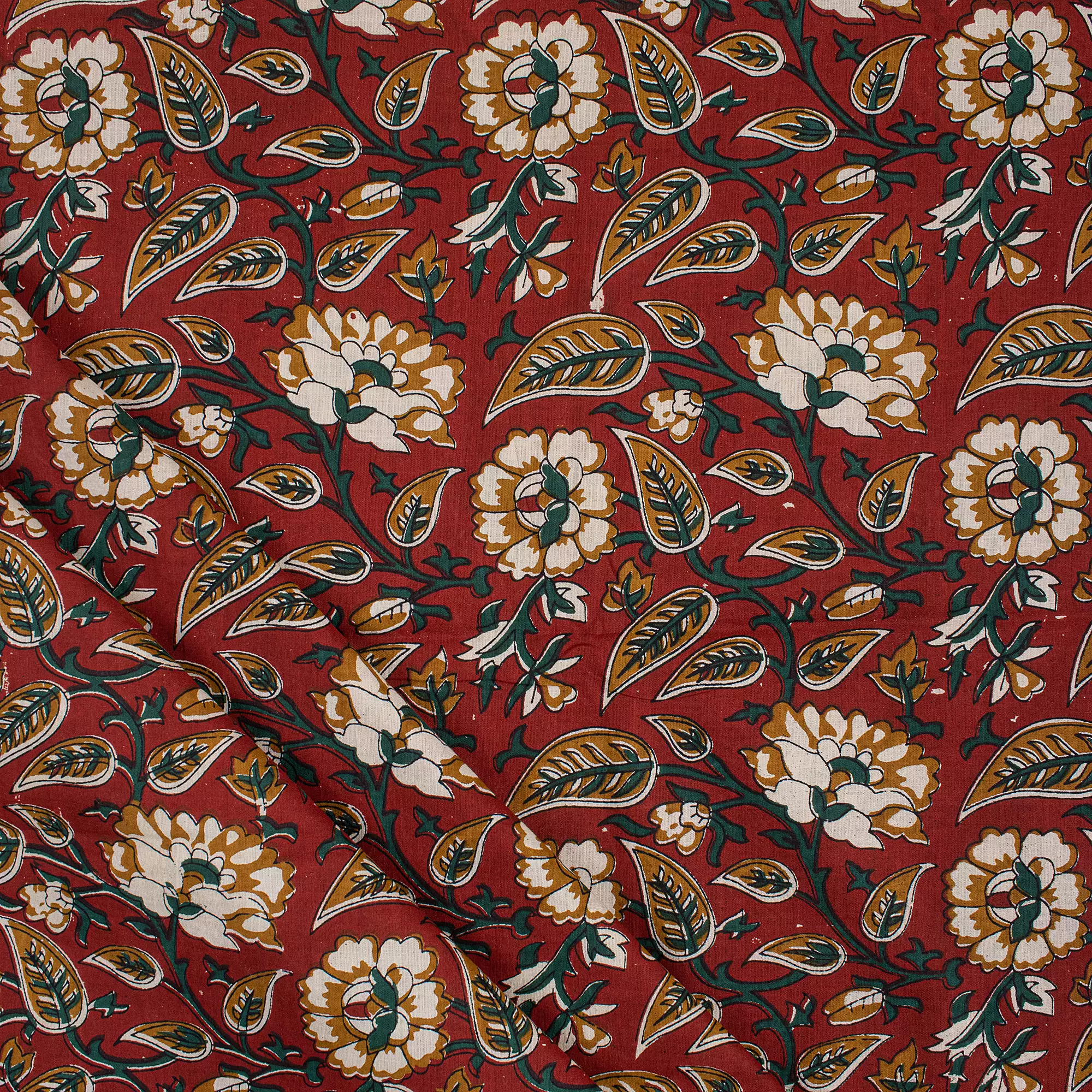 Bagru Hand Block Printed Floral Fabric