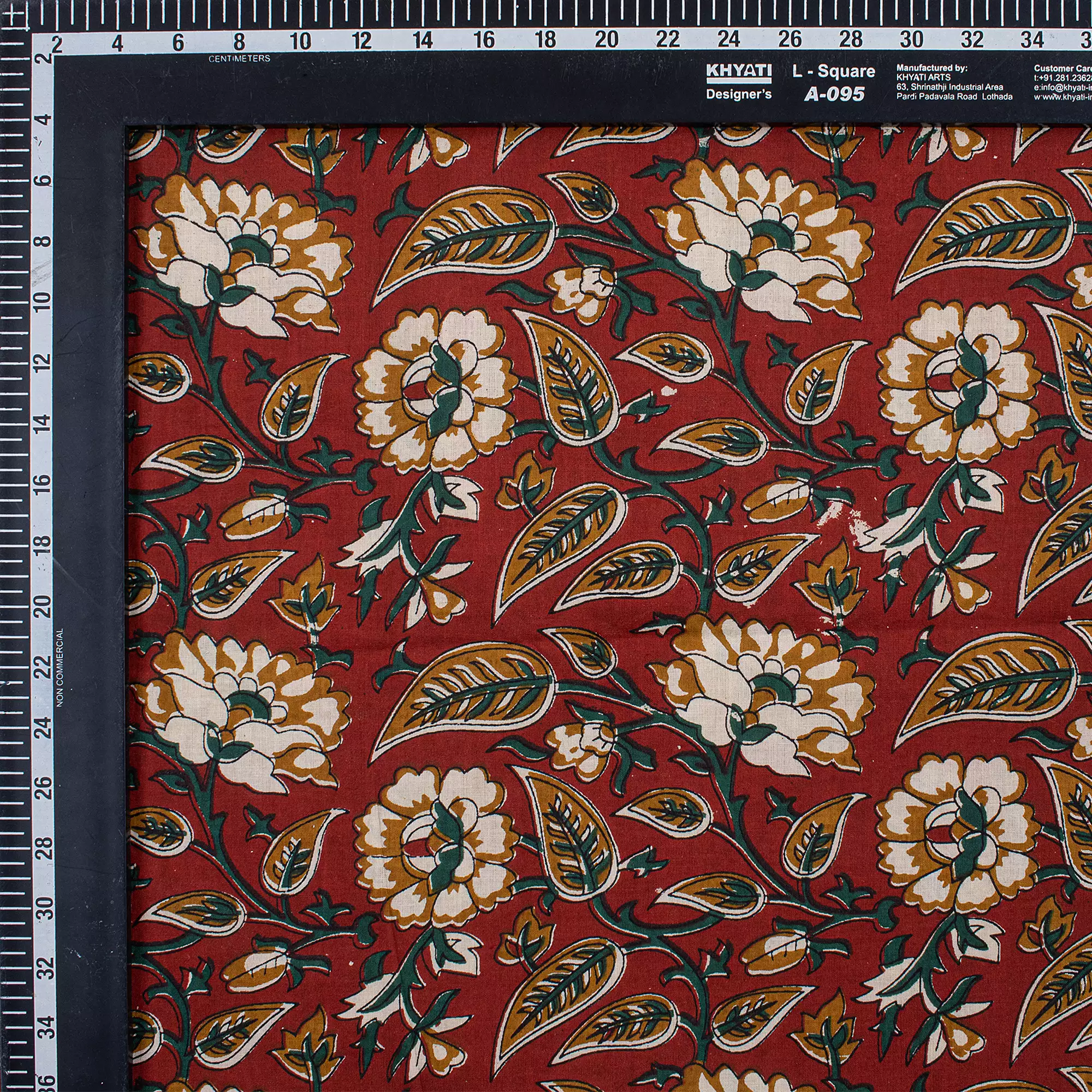 Bagru Hand Block Printed Floral Fabric - Image 3