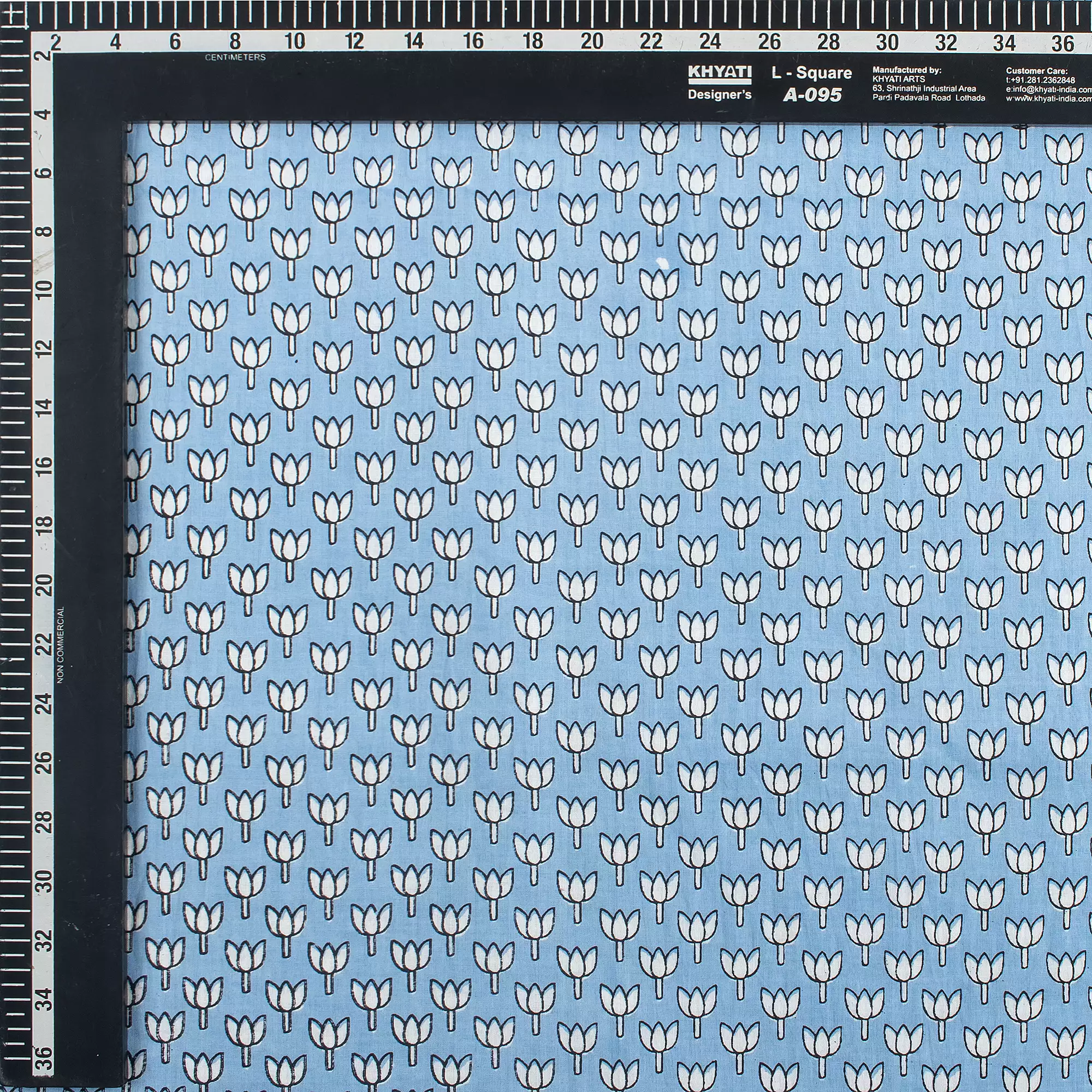 Lotus Hand Block Print Fabric for Kurti - Image 3