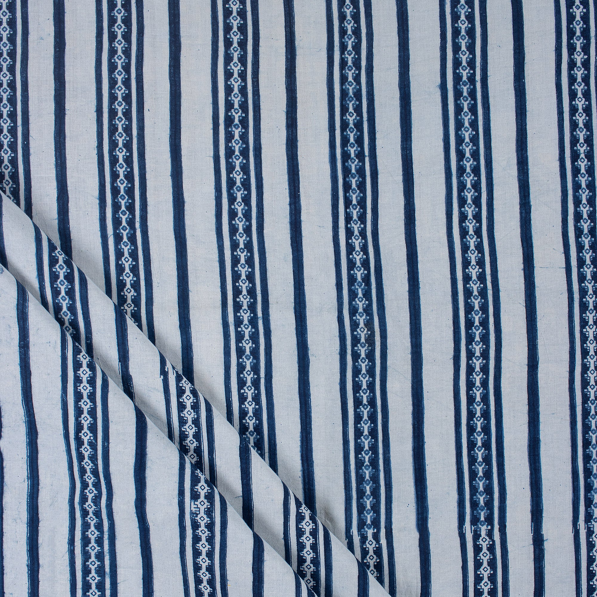 Blue Stripe Indigo Fabric Cotton Material