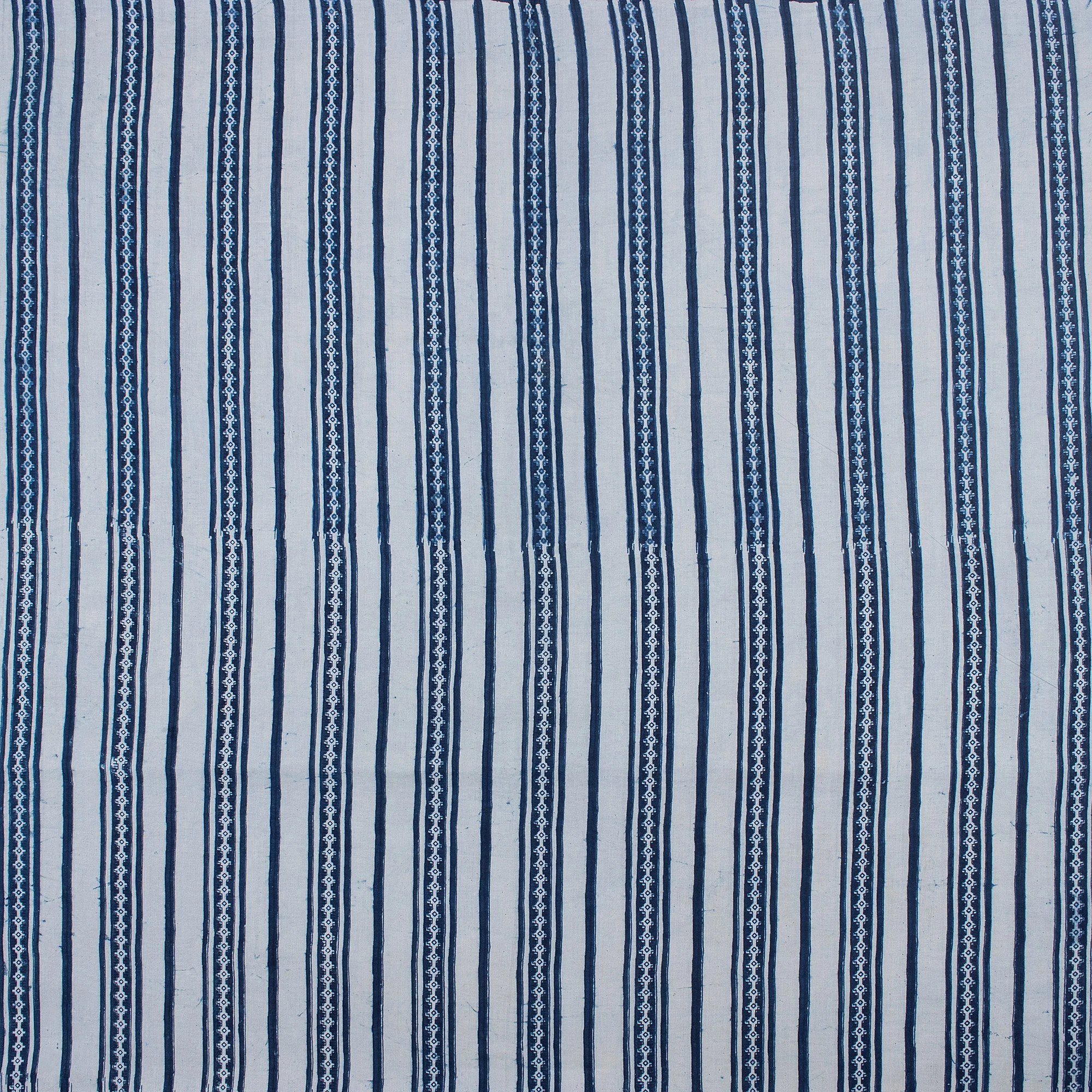 Blue Stripe Indigo Fabric Cotton Material - Image 5