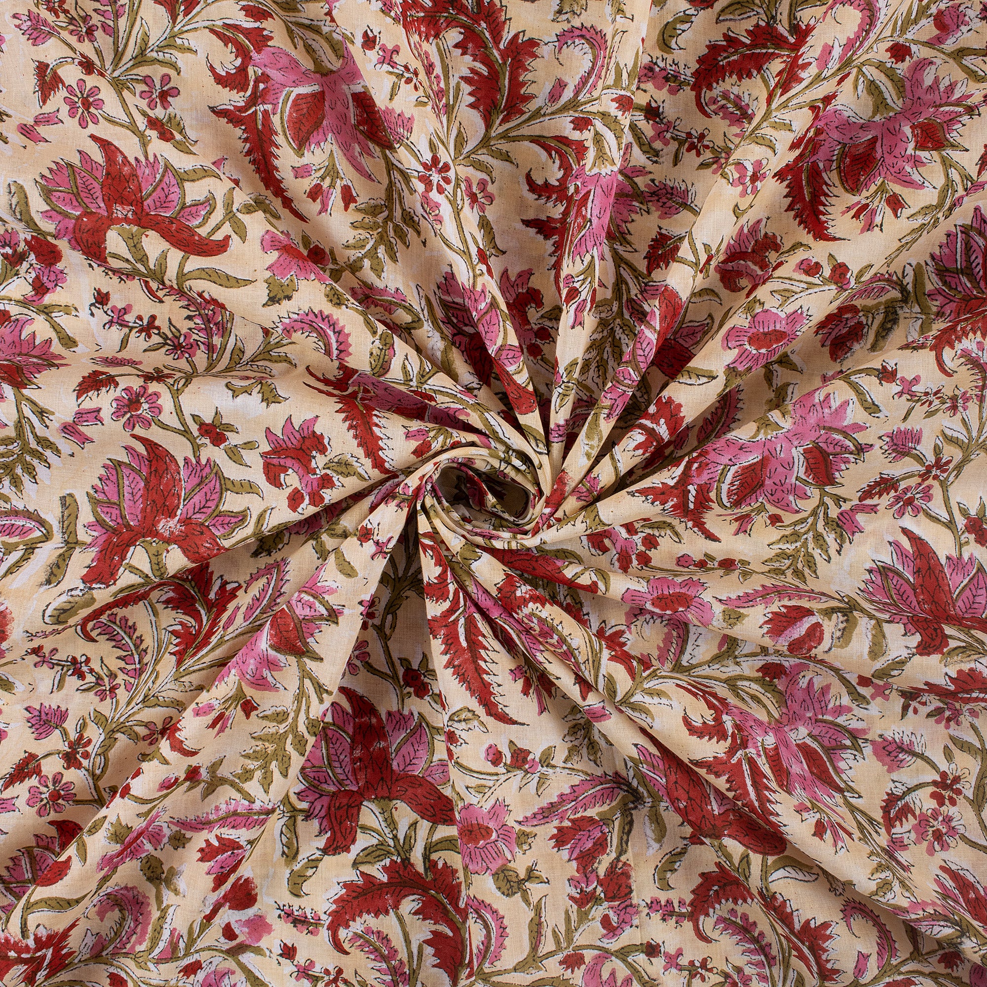 Breathable Hand Block Printed Cotton Fabric - Image 4