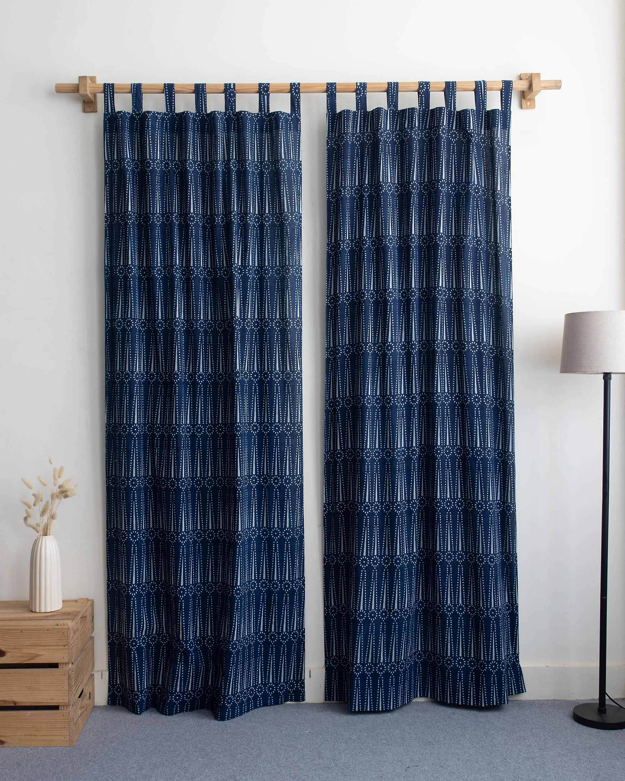 Premium Block Printed Cotton Curtains for Home Decor - Image 2