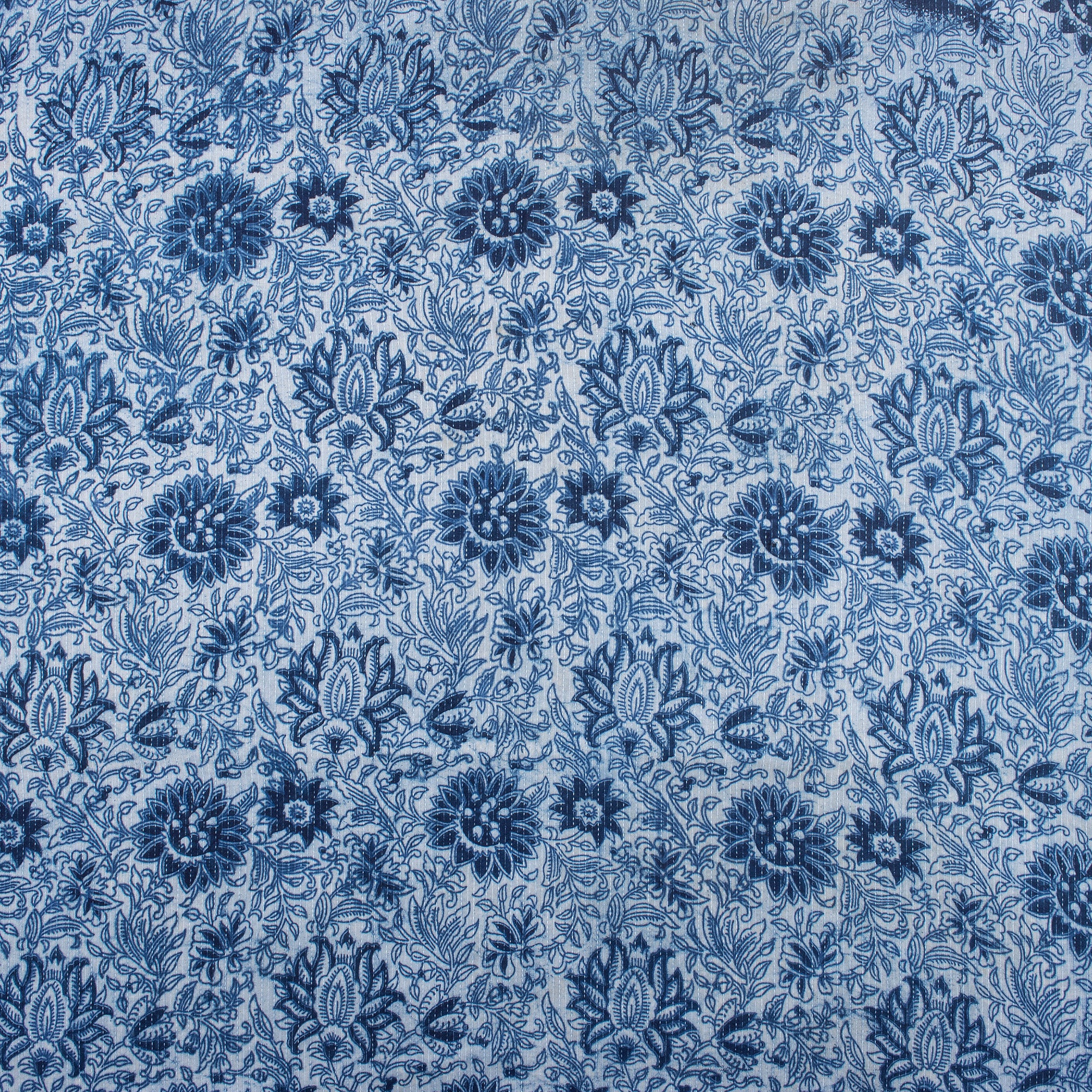 Floral Block Printed Women's Dress Material Cotton Kantha Fabric - Image 4